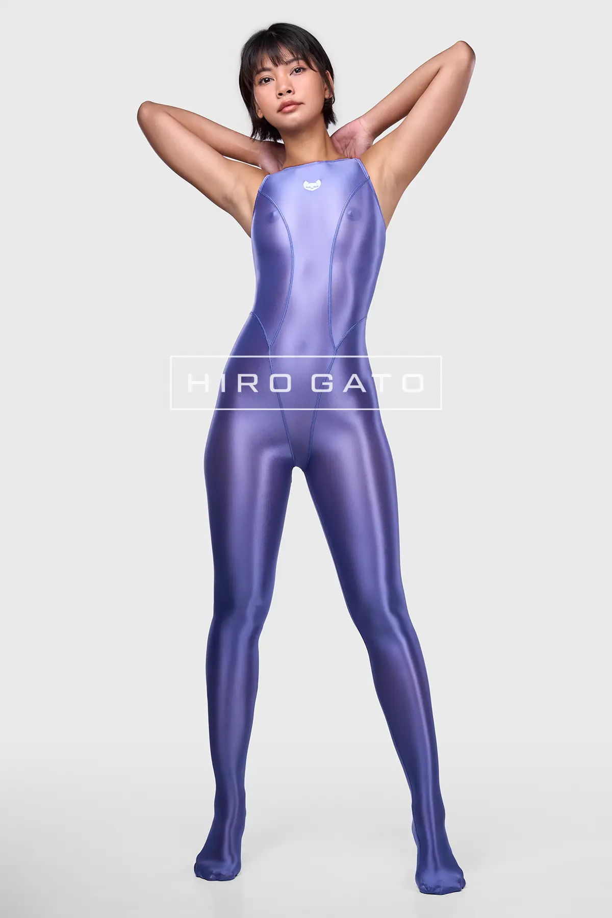 Sheer Nylon Unitard  Baja Blue view 2
