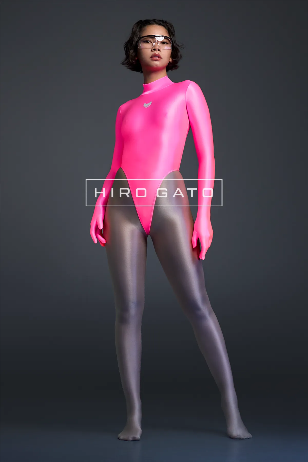 Satin Spandex Leotard  UV Pink