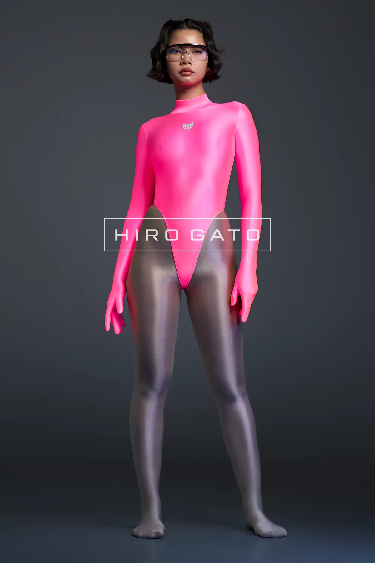 Satin Spandex Leotard  UV Pink view 2