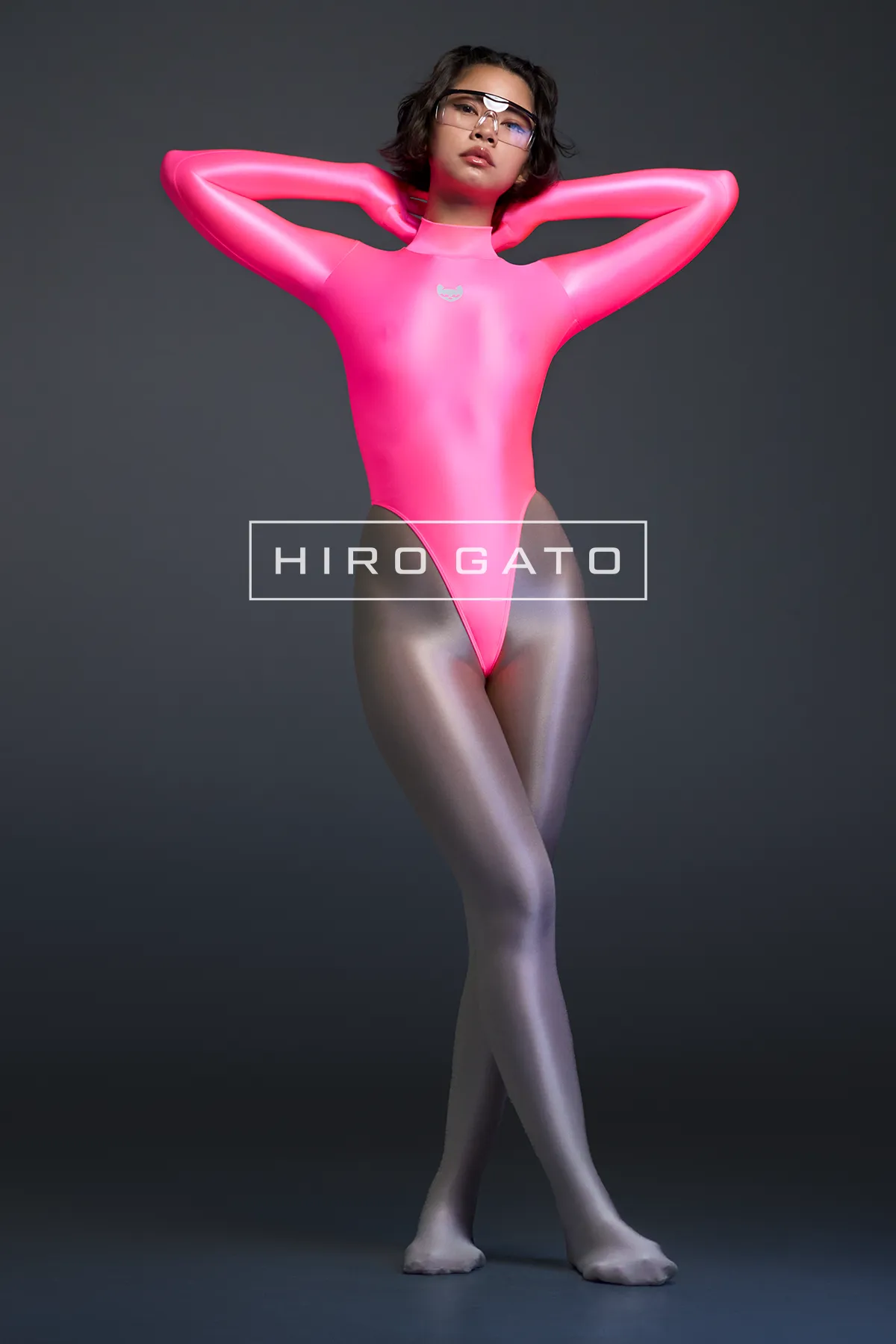 Satin Spandex Leotard  UV Pink view 3