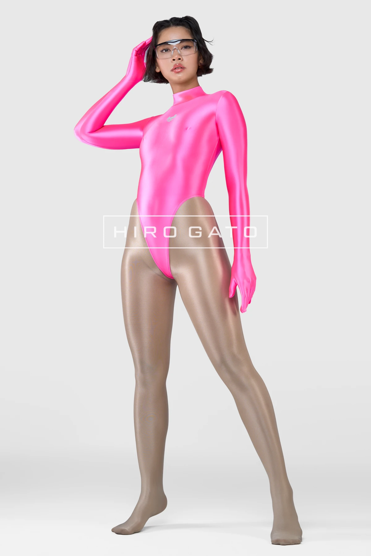 Satin Spandex Leotard  UV Pink view 6
