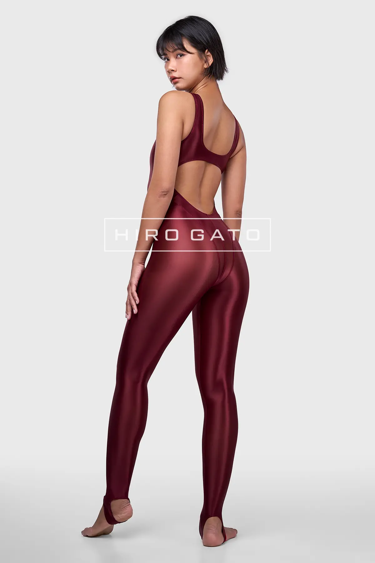 Sheer Nylon Unitard  Maroon view 3