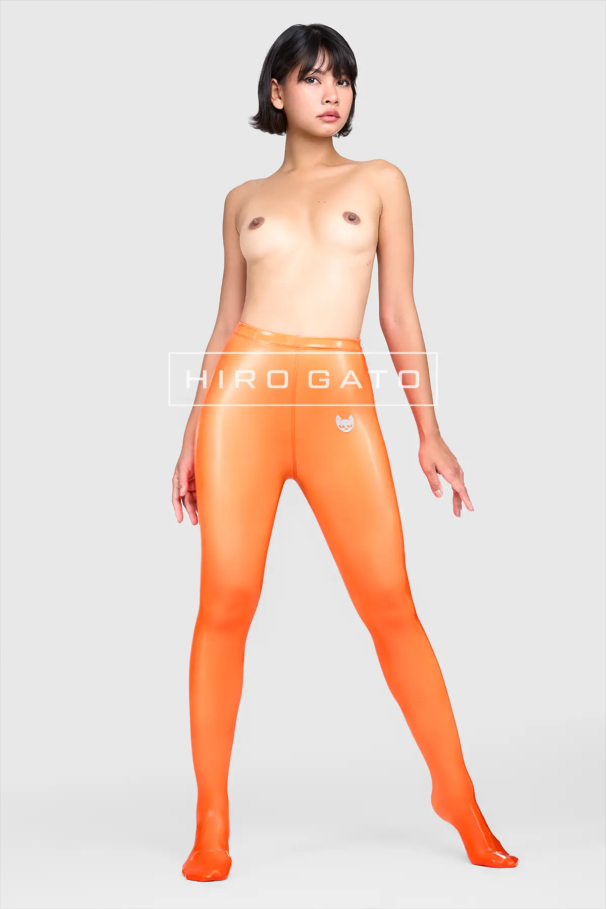 Rainbow Pu Spandex Leggings  Orange view 9