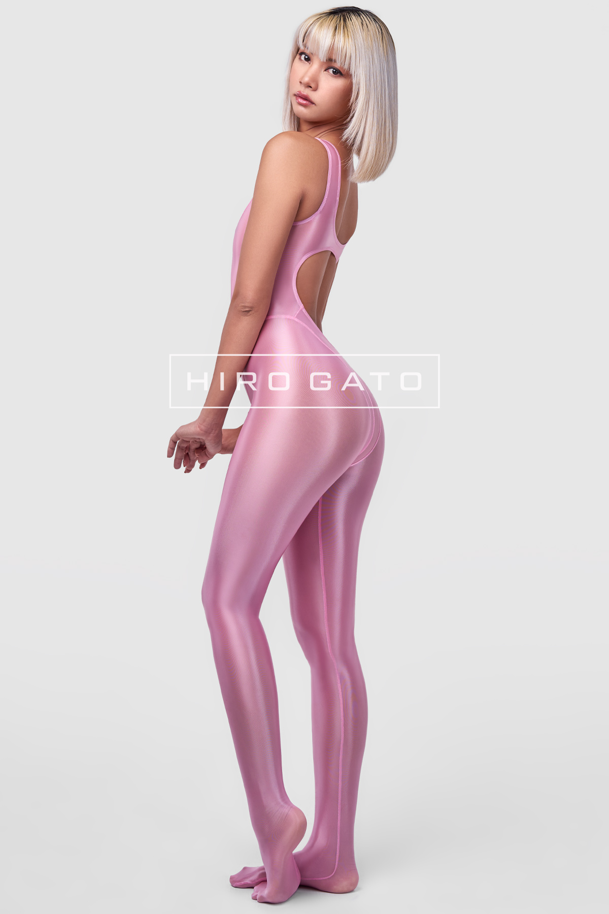 Sheer Nylon Unitard  Light Pink view 5