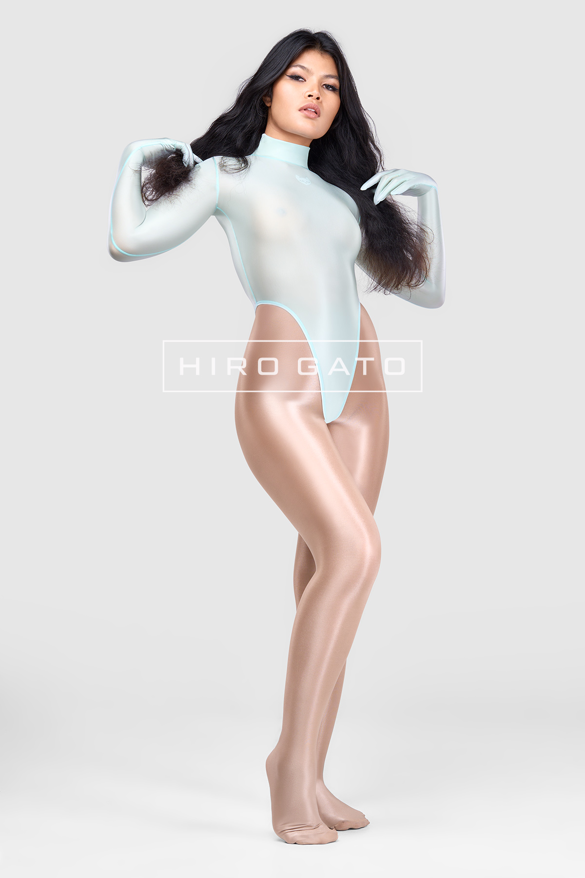 Sheer Nylon Leotard  Mint Green view 2