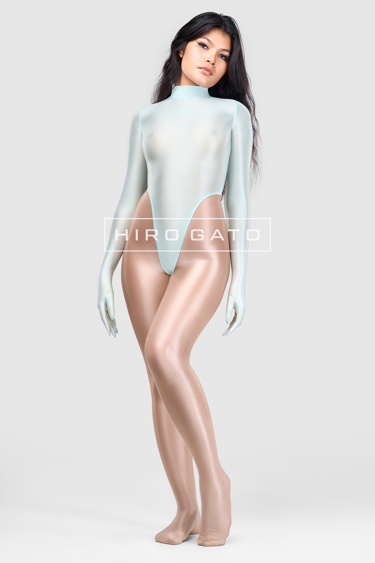 Sheer Nylon Leotard  Mint Green view 4