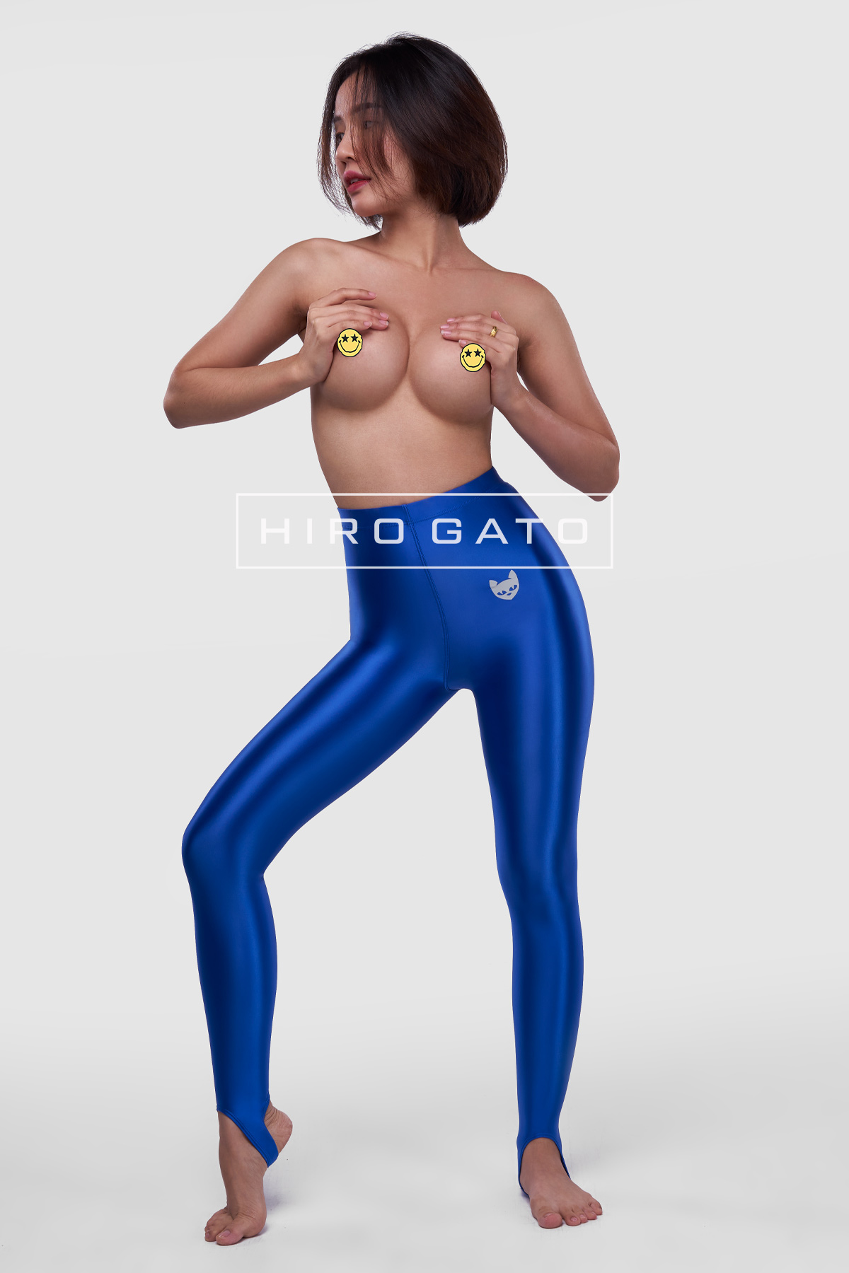 Satin Spandex Leggings  Blue view 3