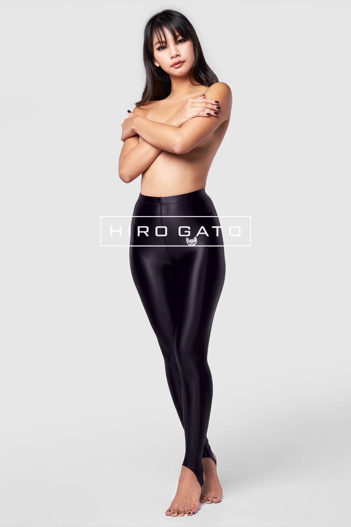 Satin Spandex Leggings  Black