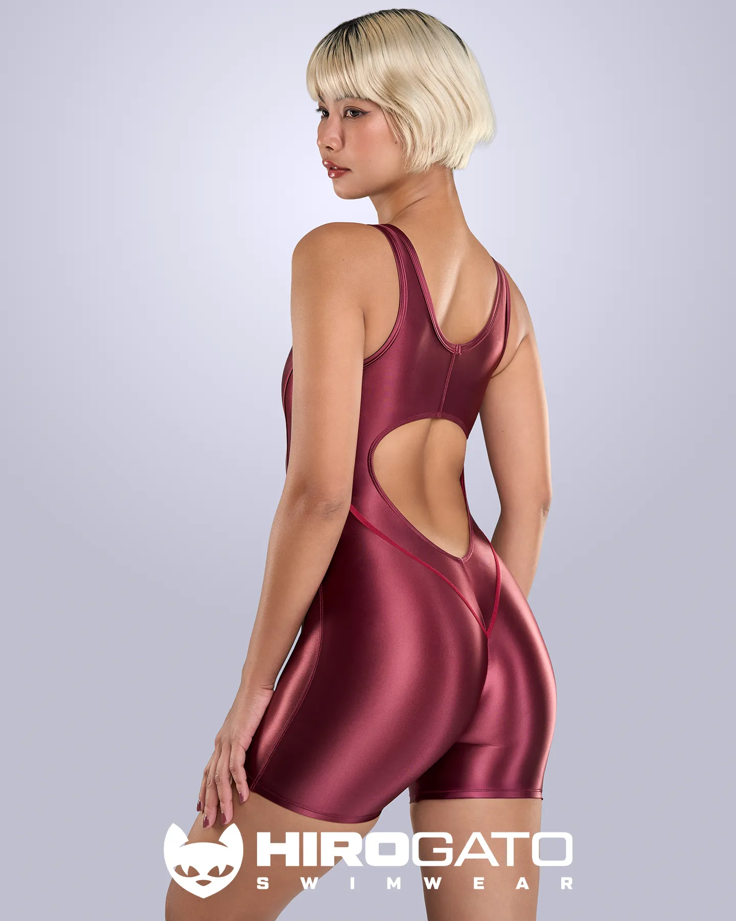 'Pronouncer' One Piece Scrunch Bottom Swimsuit Dark Maroon view 3