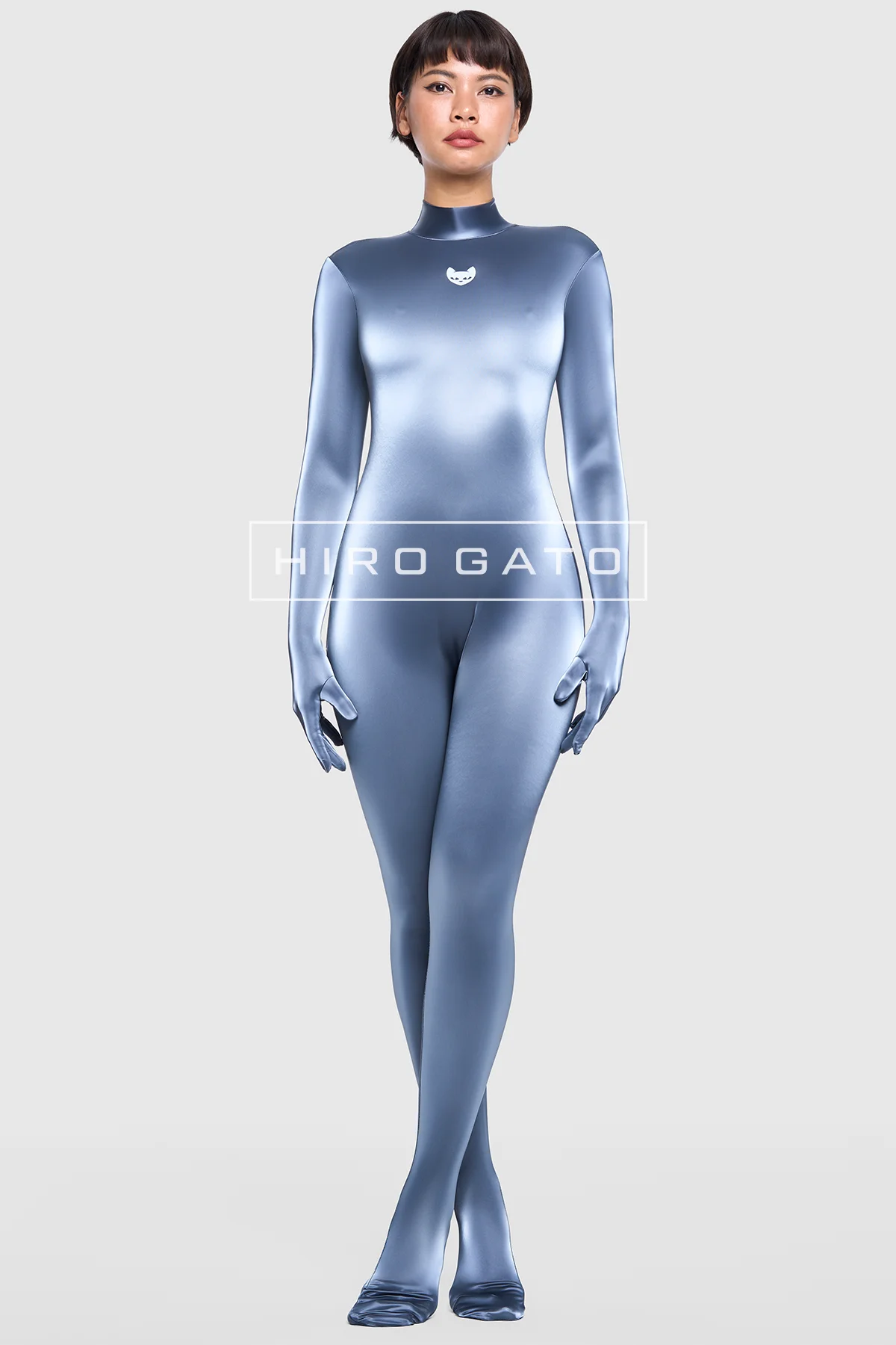 Sharkskin PU Spandex Catsuit  Anthracite