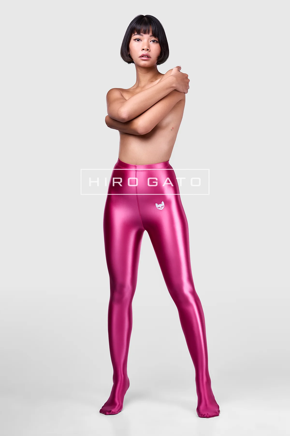 Satin Spandex Leggings  Rose view 2
