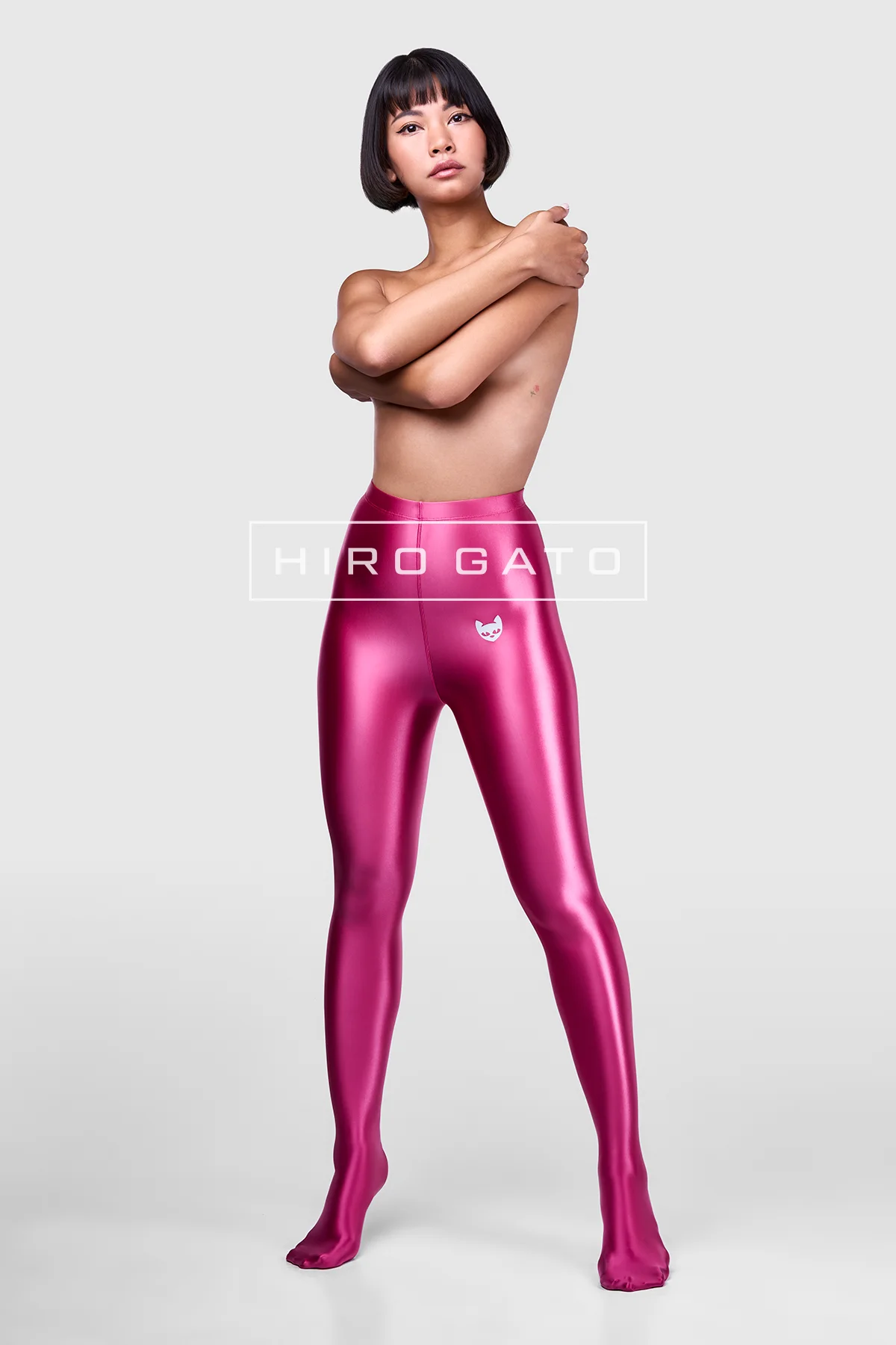 Satin Spandex Leggings  Rose view 3
