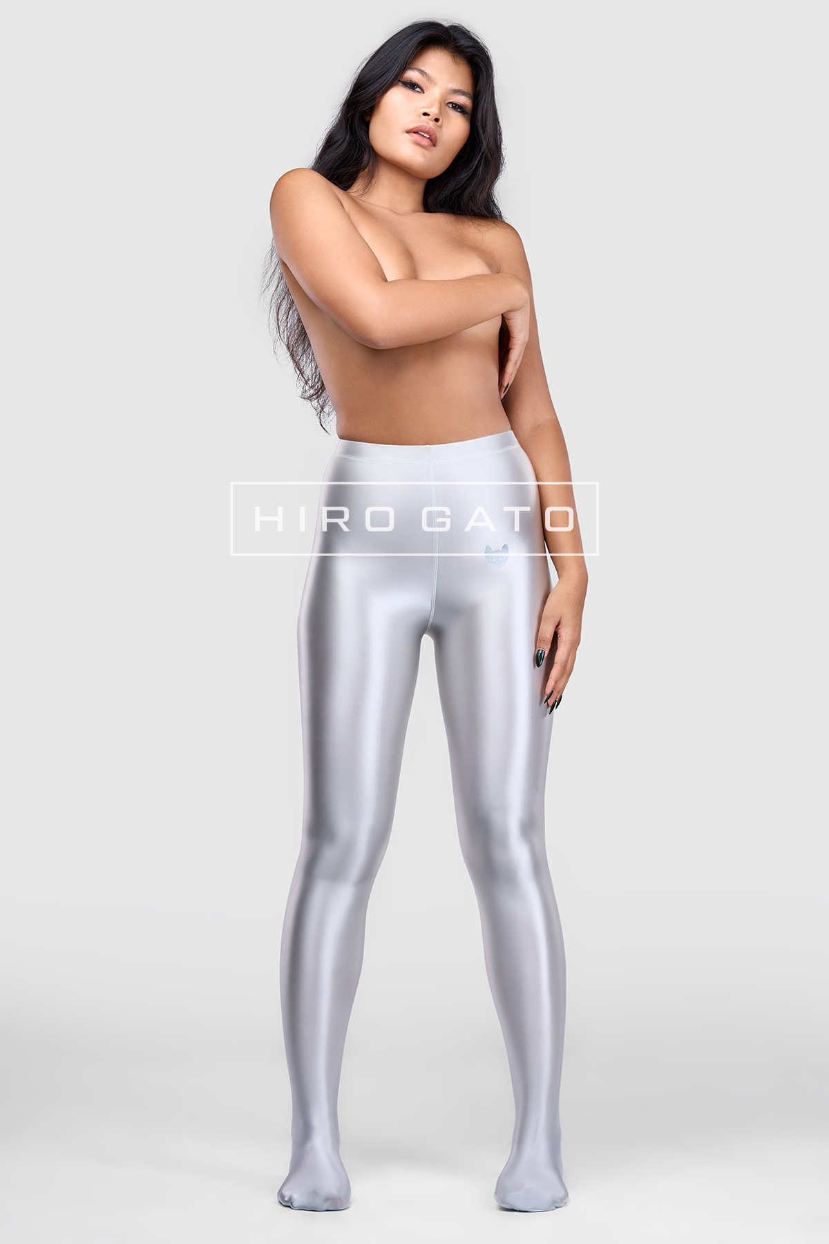Satin Spandex Leggings  Silver