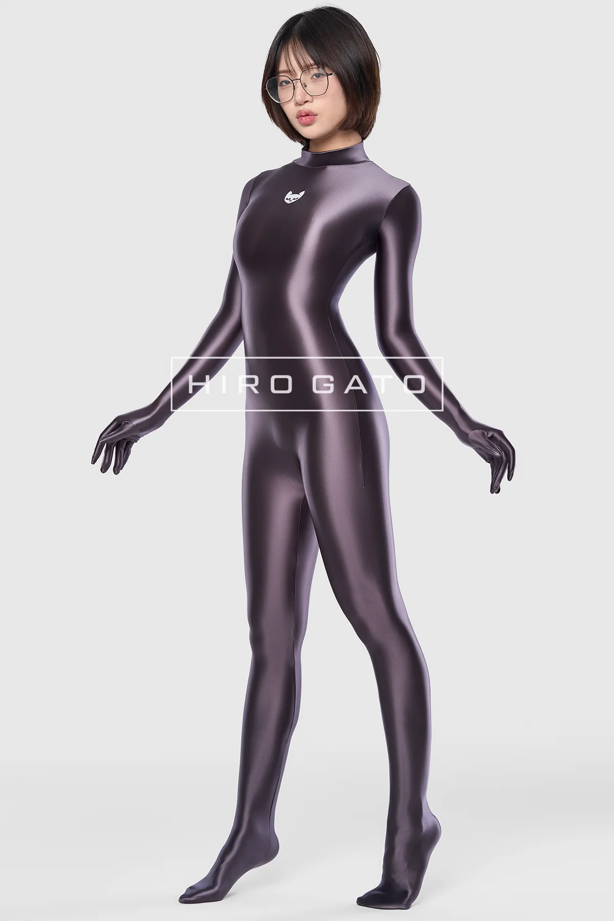 Satin Spandex Catsuit  Anthracite view 5