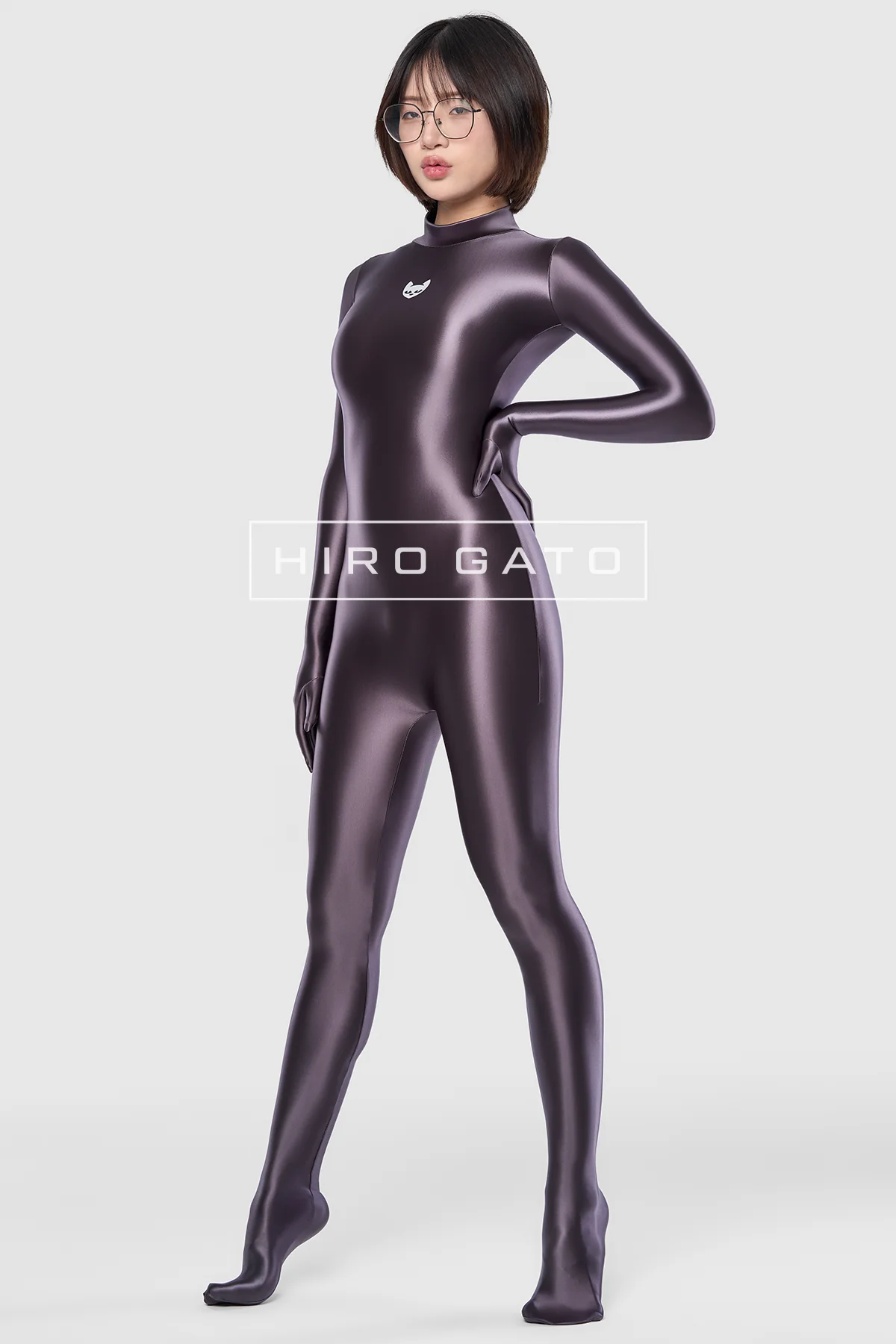 Satin Spandex Catsuit  Anthracite view 4