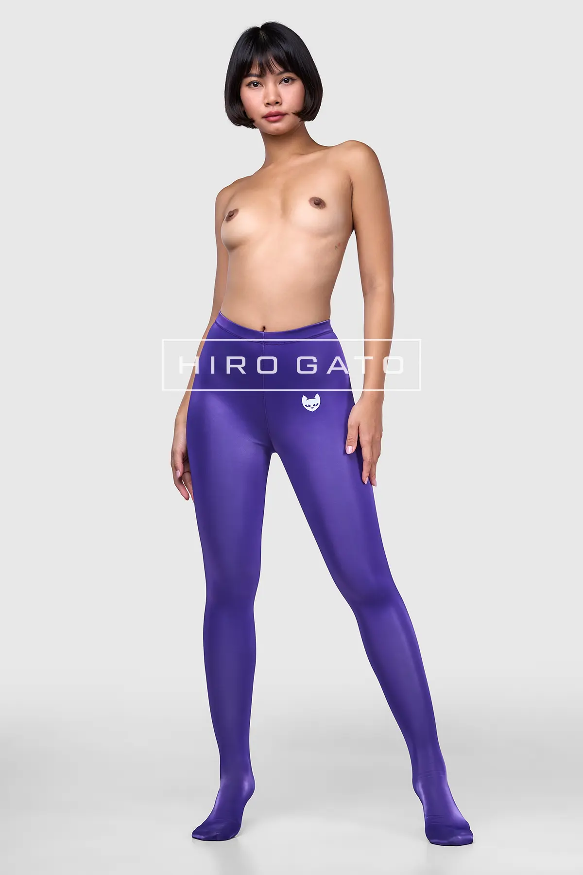 Sharkskin PU Spandex Leggings  Purple view 6