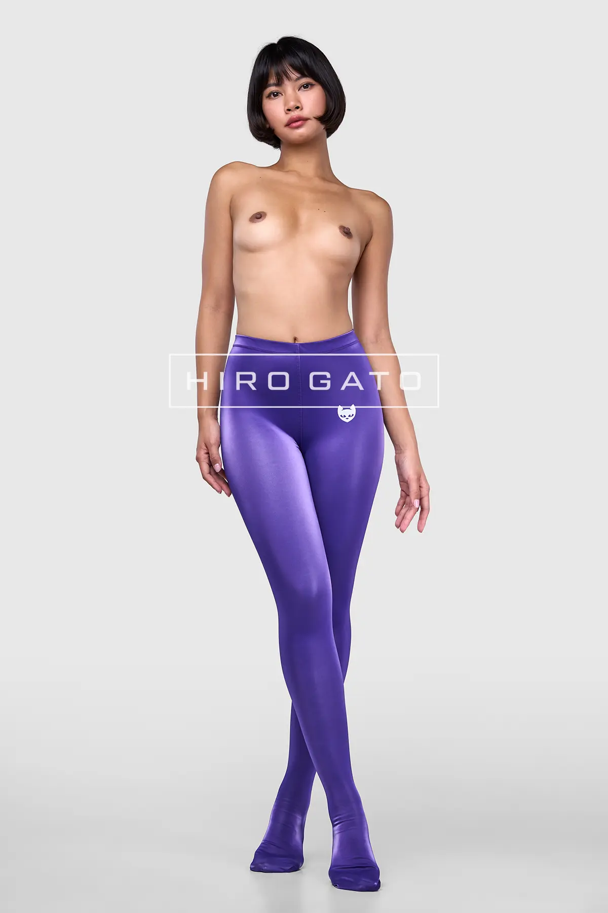 Sharkskin PU Spandex Leggings  Purple view 5