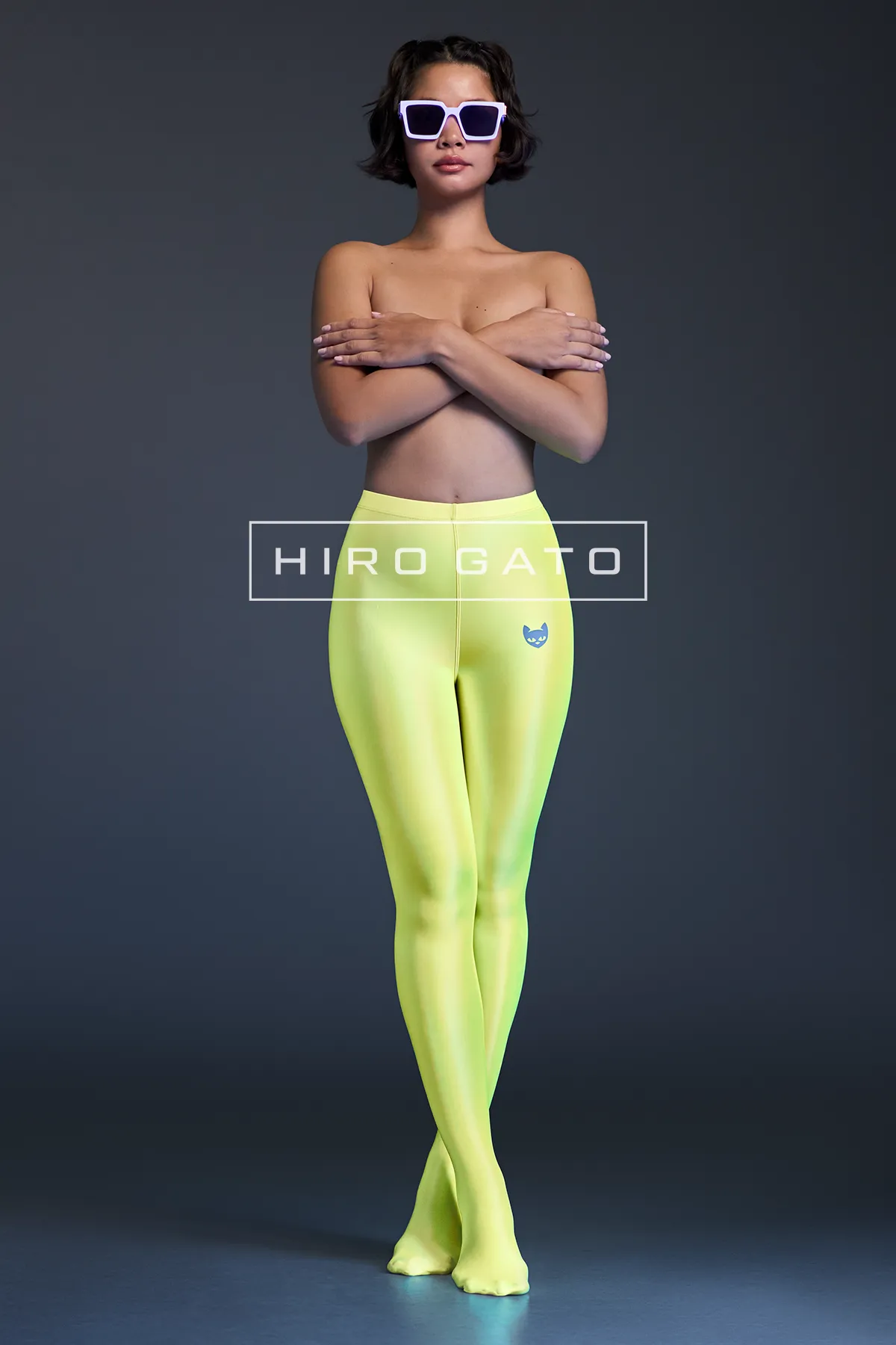 Satin Spandex Leggings  UV Yellow view 2