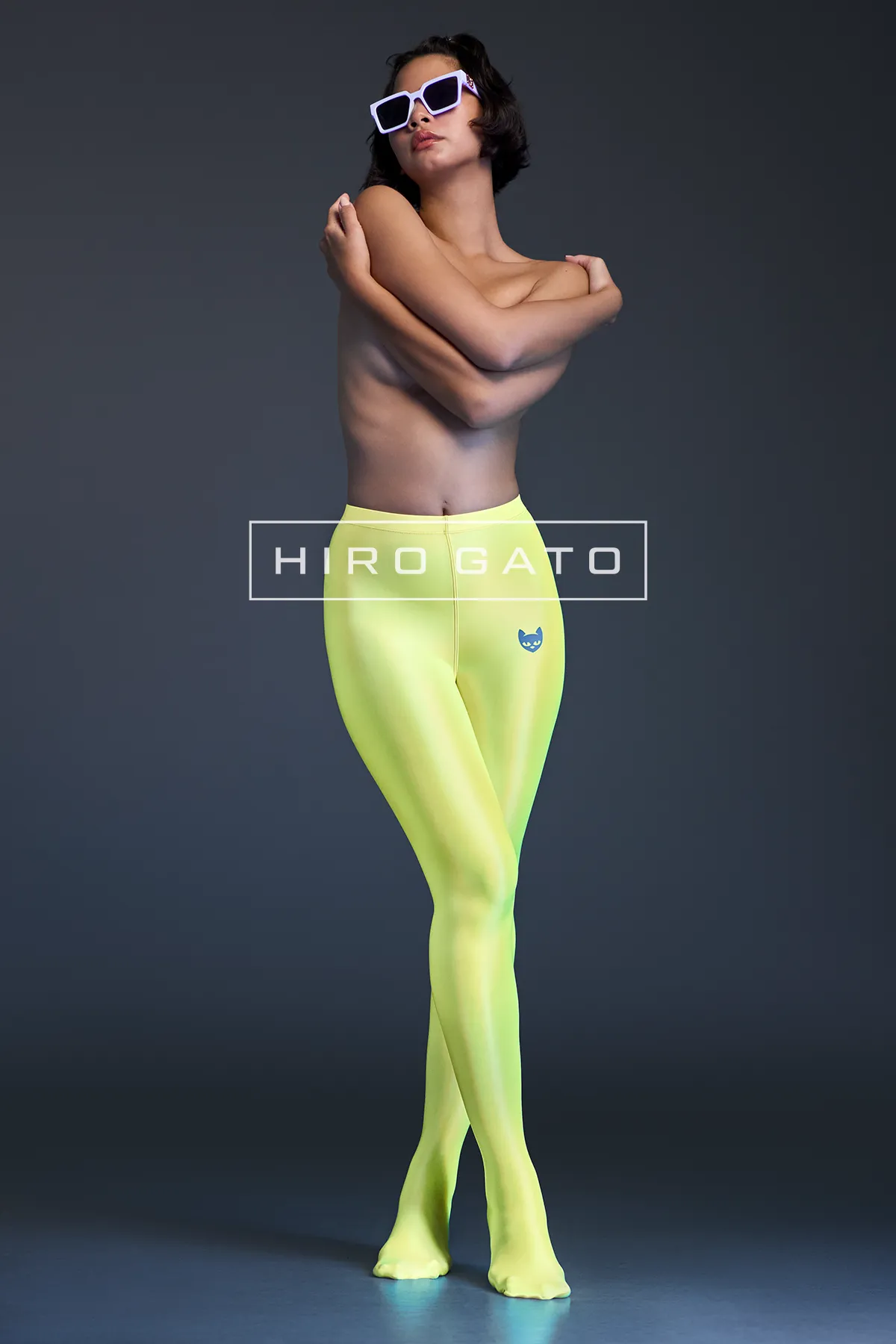 Satin Spandex Leggings  UV Yellow view 3