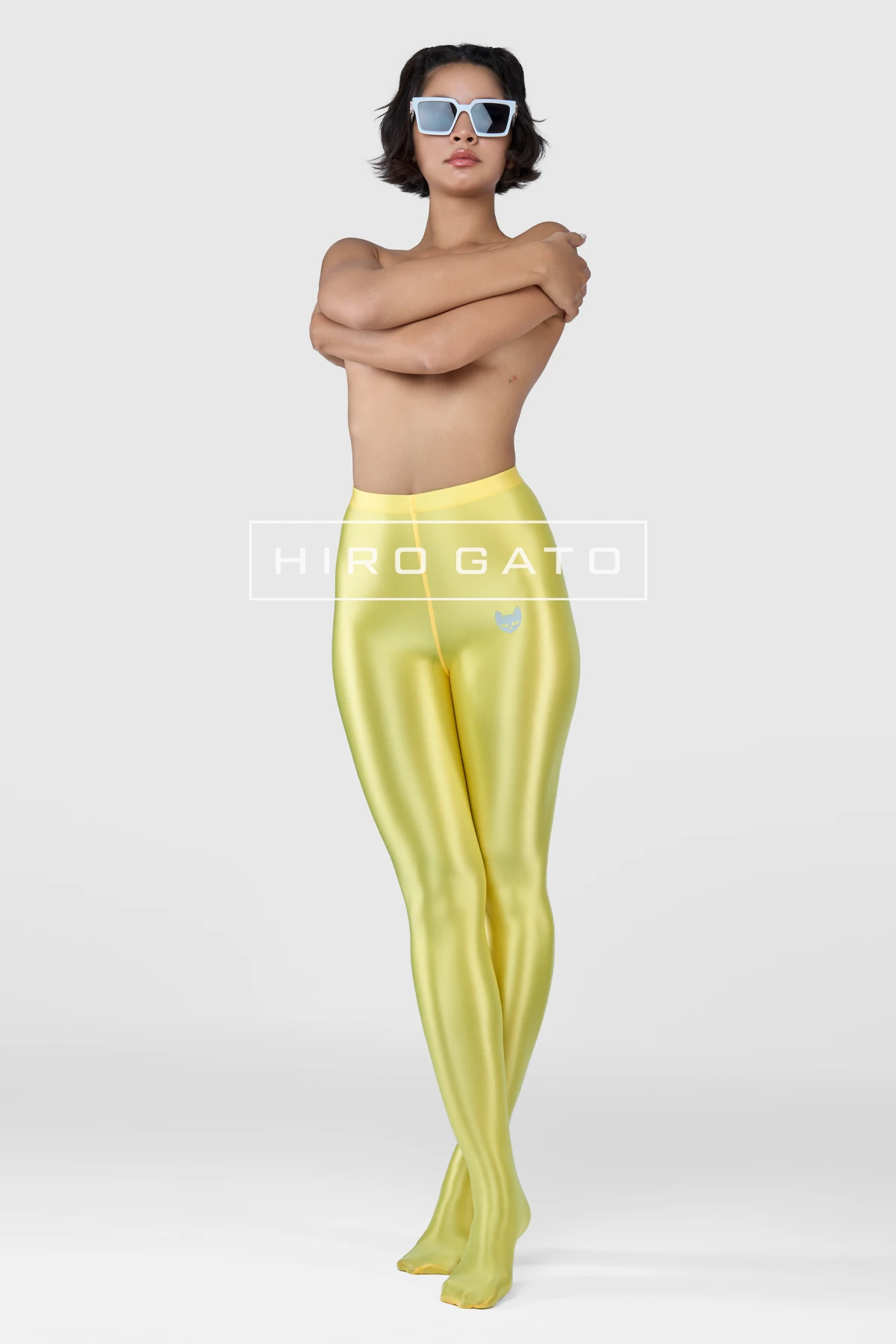 Satin Spandex Leggings  UV Yellow view 6