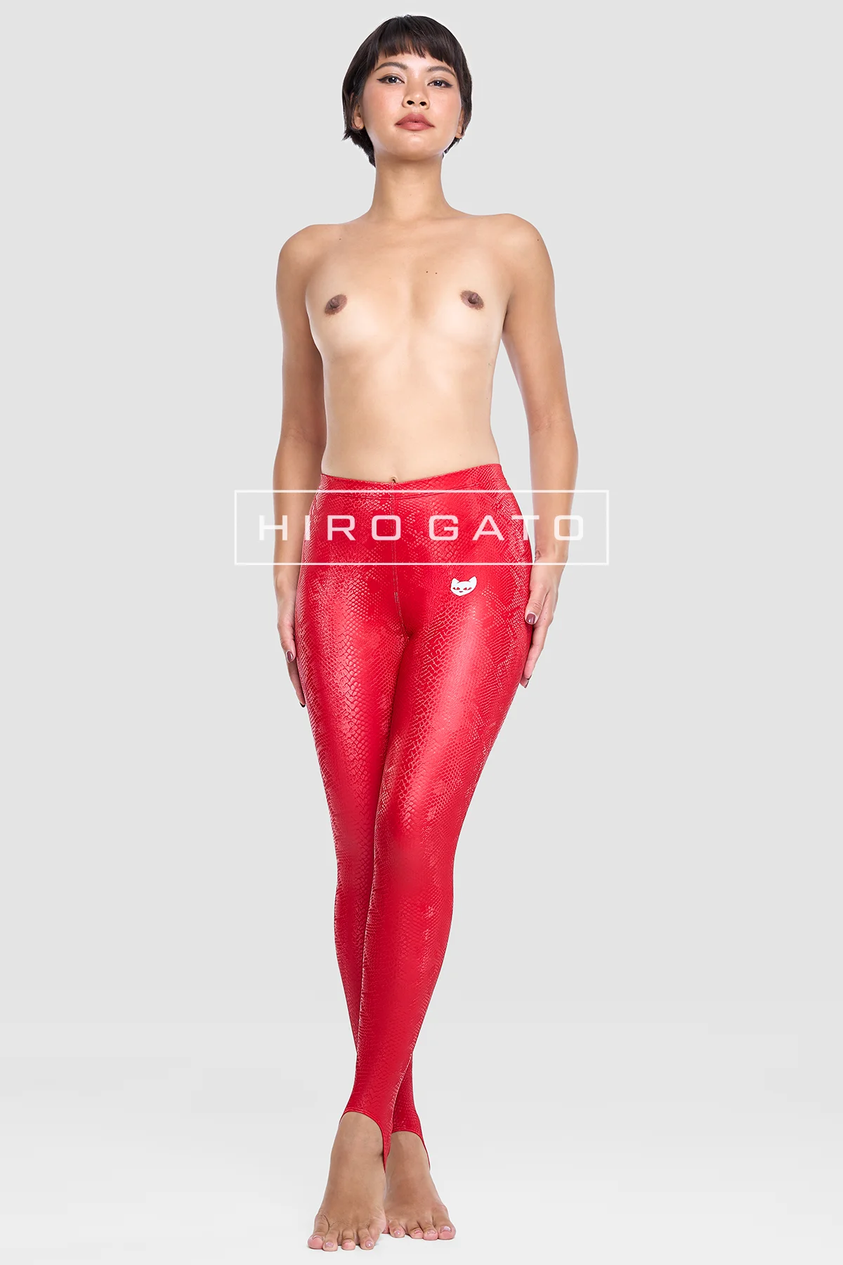 Reptilian Skin Spandex Leggings  Red view 8