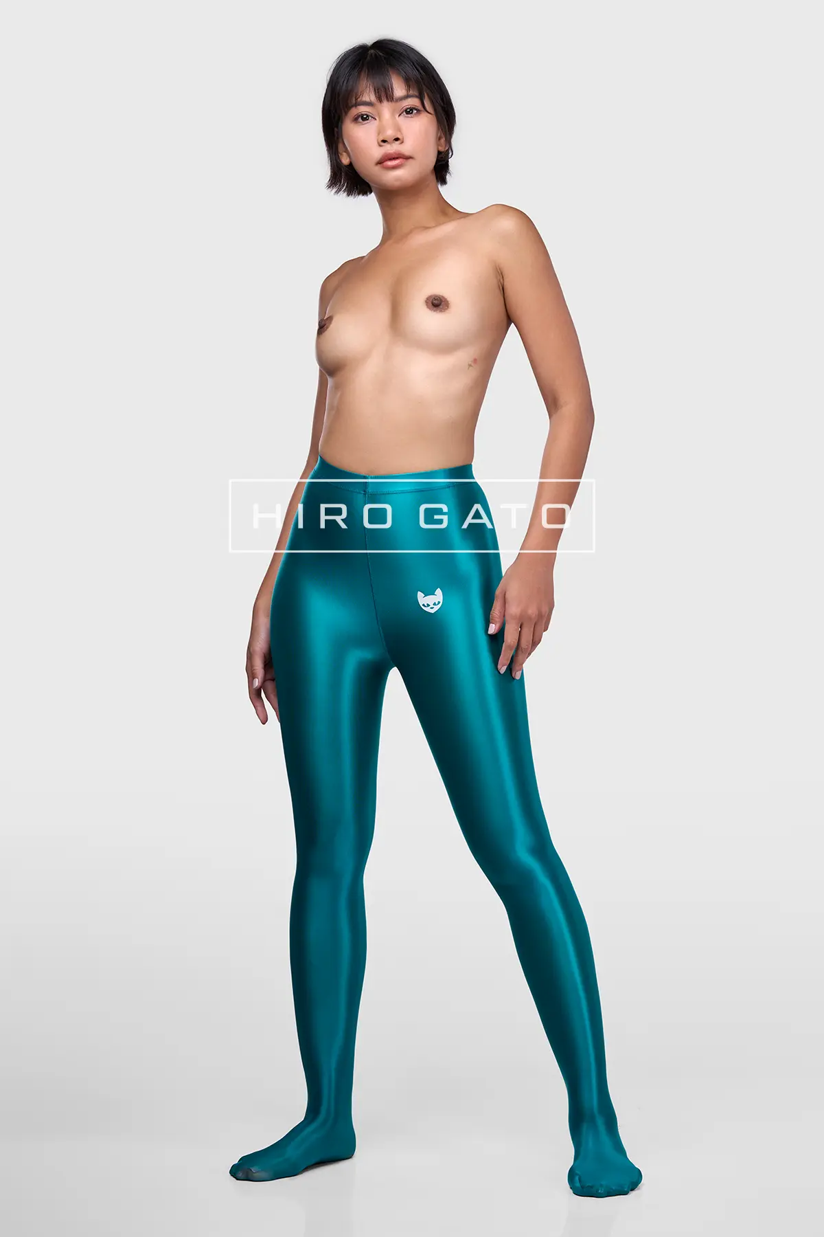 Sheer Nylon Leggings  Green view 2