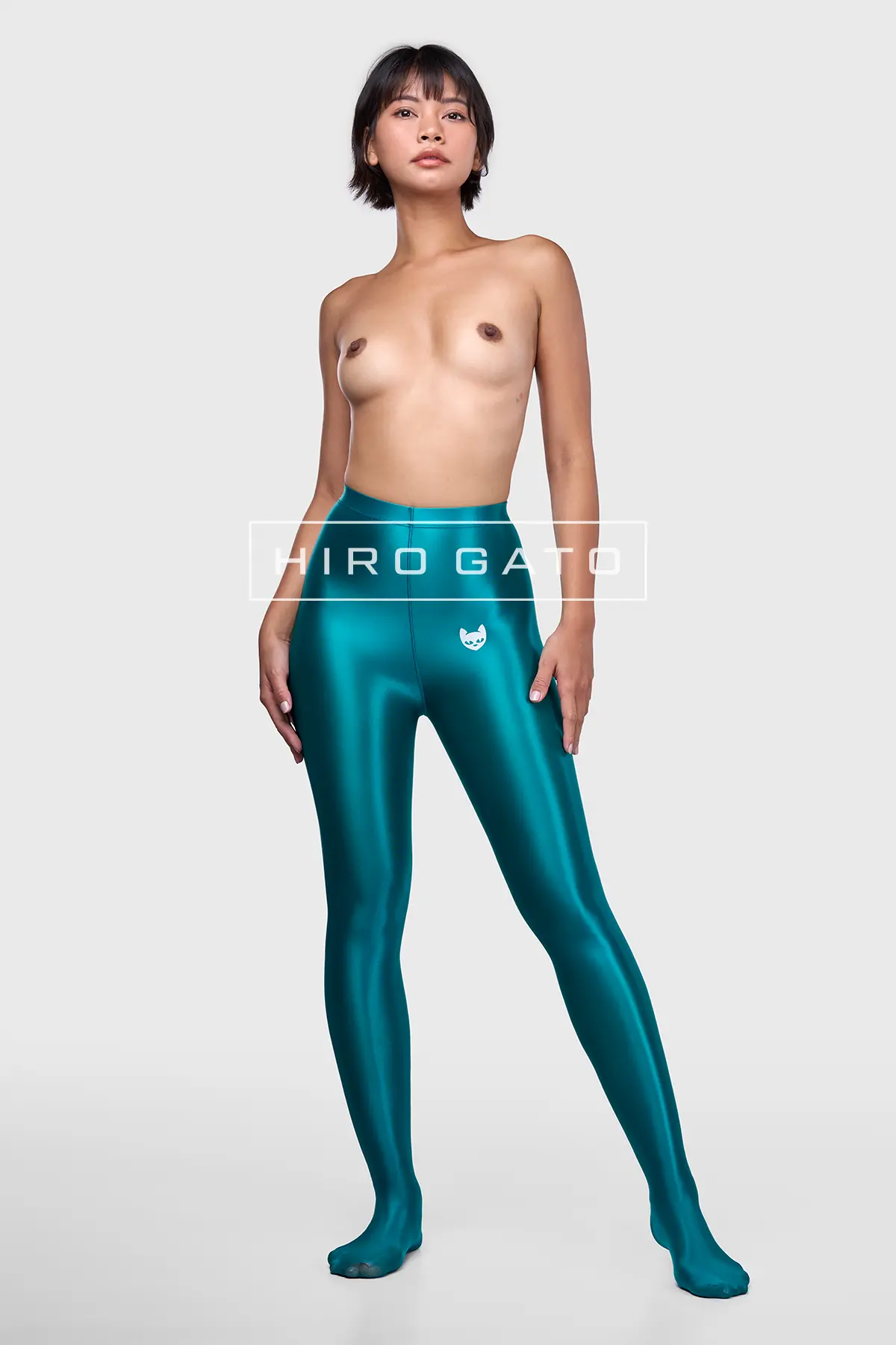 Sheer Nylon Leggings  Green view 5