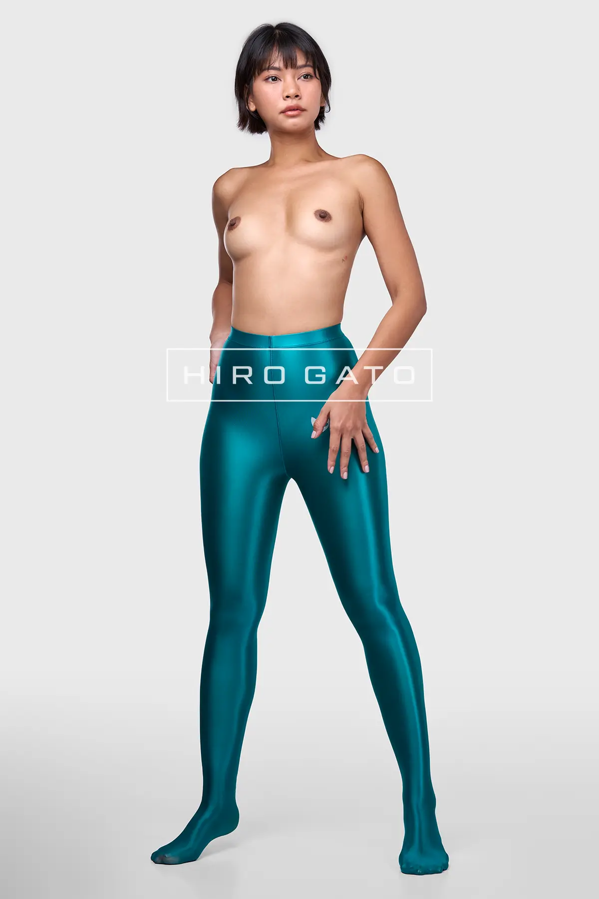 Sheer Nylon Leggings  Green view 4