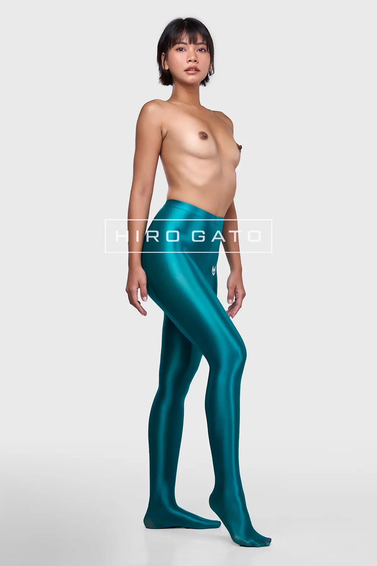 Sheer Nylon Leggings  Green view 3