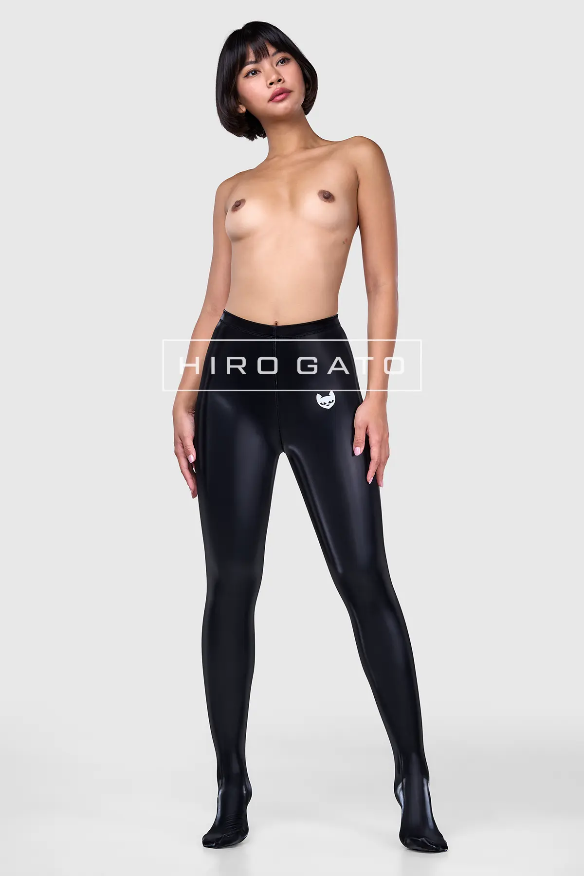 Sharkskin PU Spandex Leggings  Black view 5