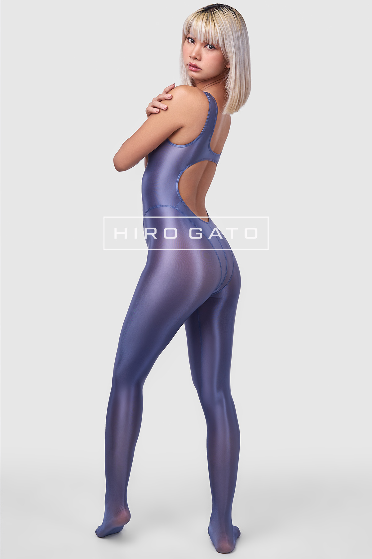 Sheer Nylon Unitard  Navy Blue view 5