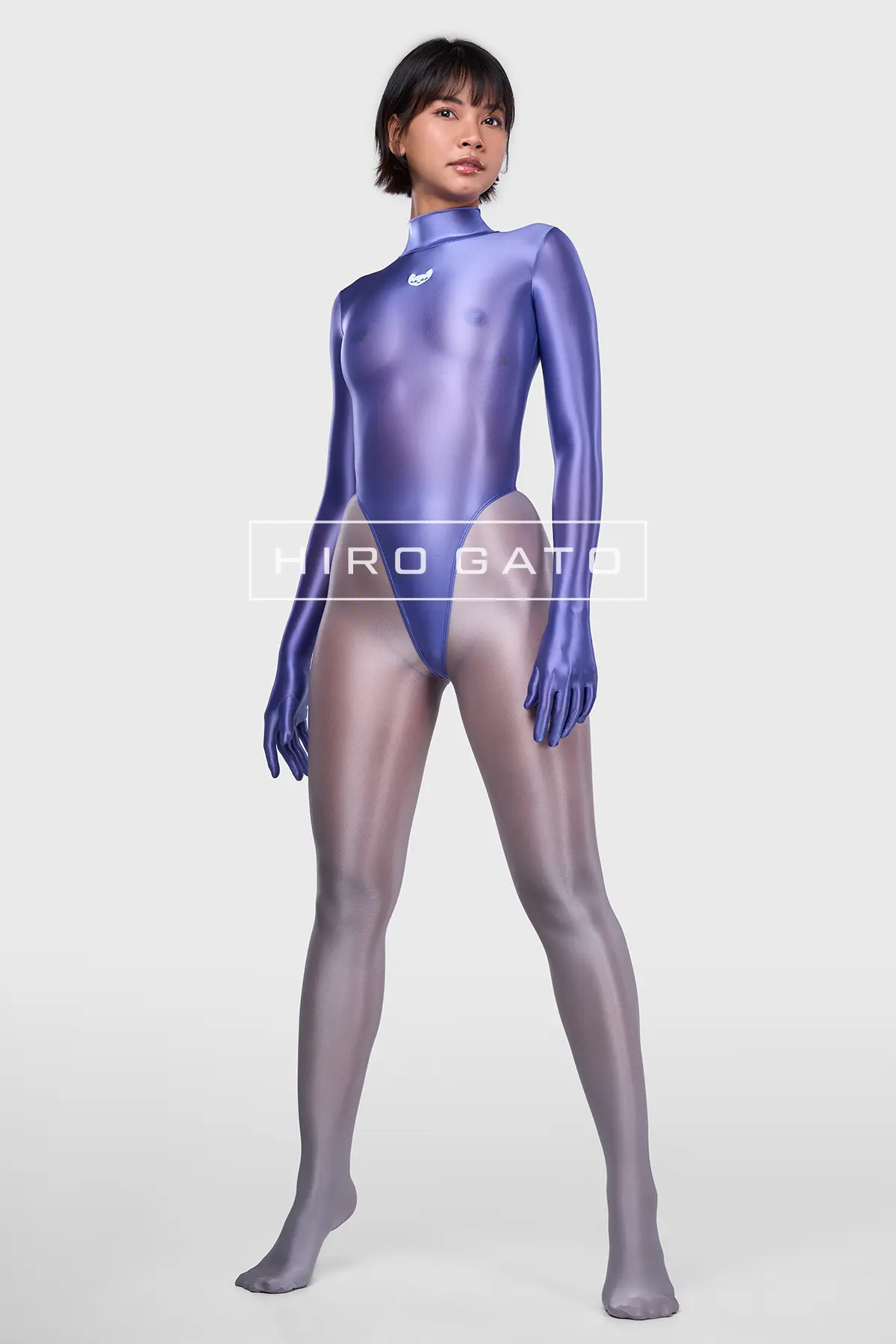Sheer Nylon Leotard  Baja Blue view 2