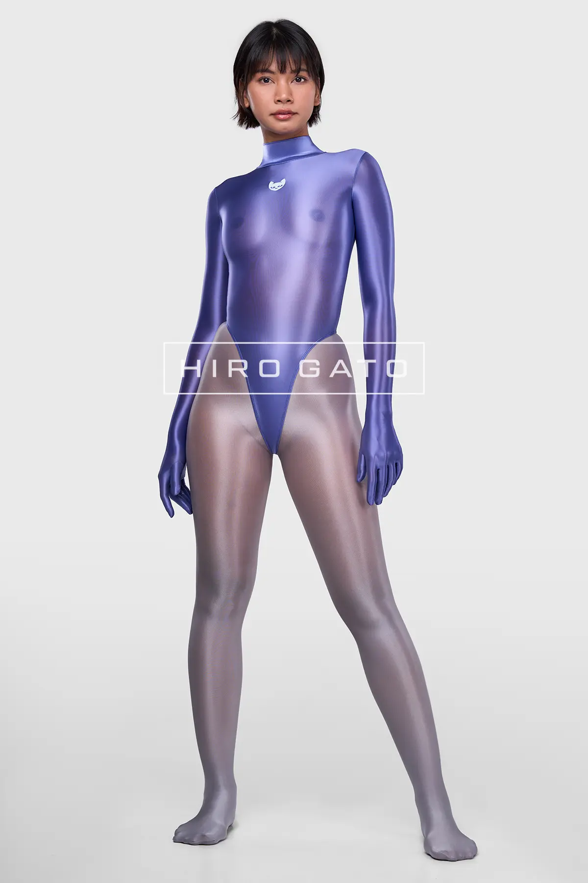 Sheer Nylon Leotard  Baja Blue view 5