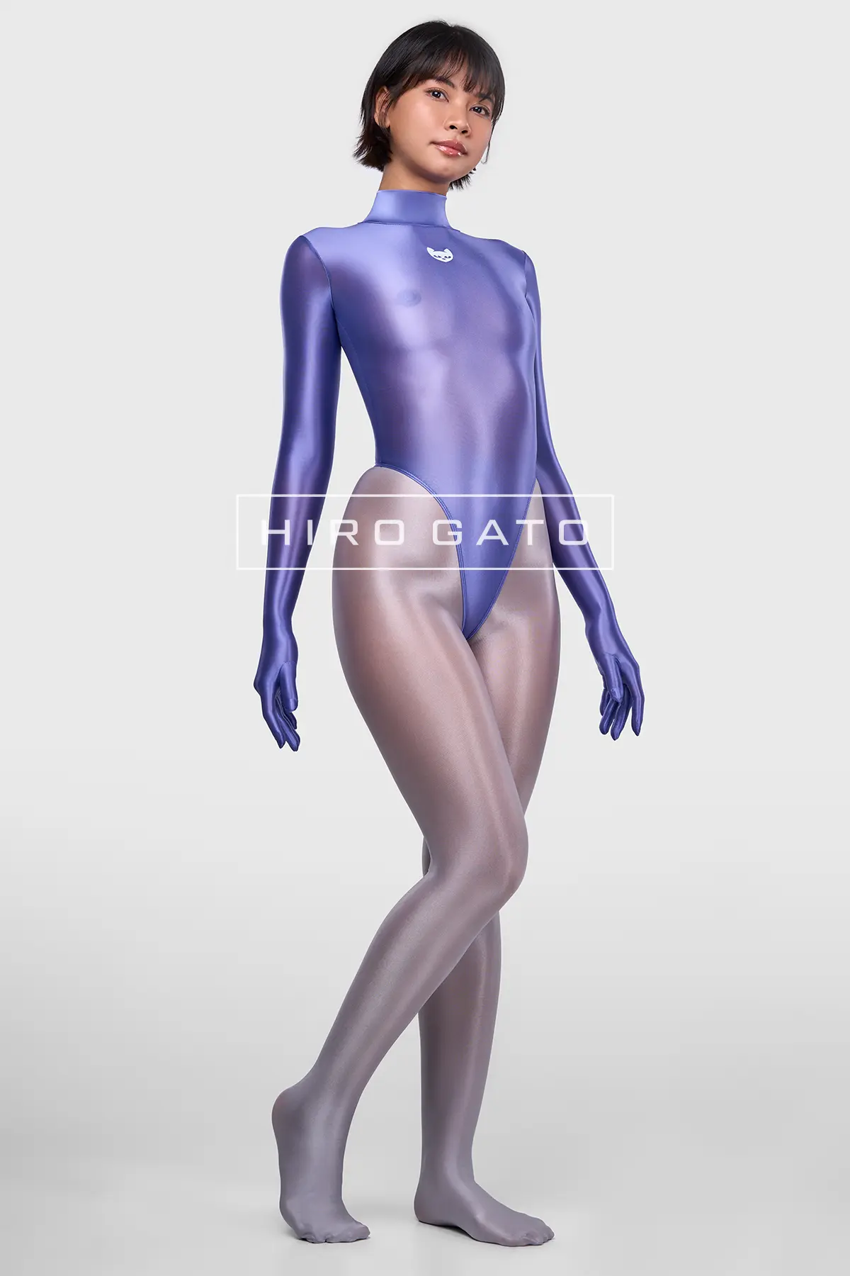 Sheer Nylon Leotard  Baja Blue view 4