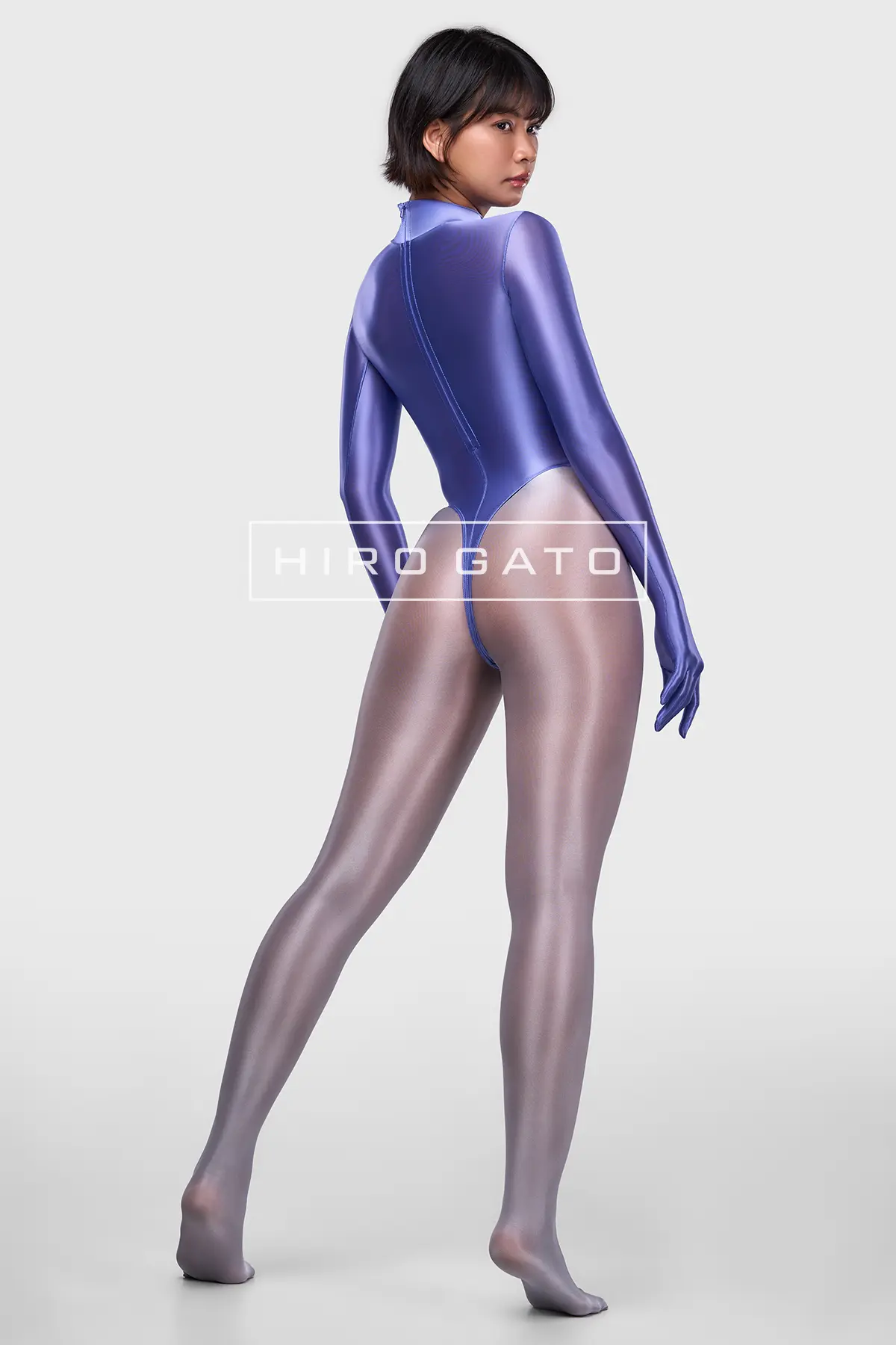 Sheer Nylon Leotard  Baja Blue view 3