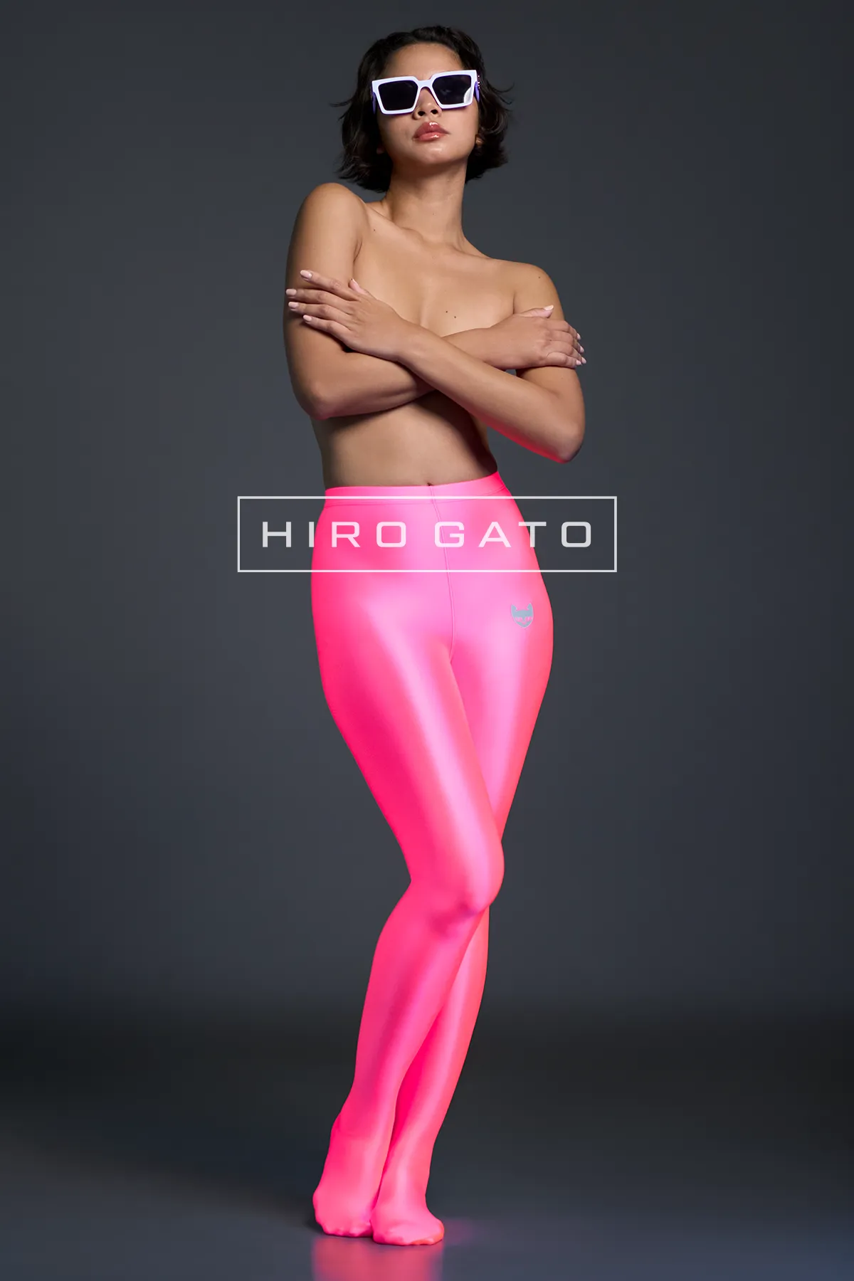 Satin Spandex Leggings  UV Pink view 2