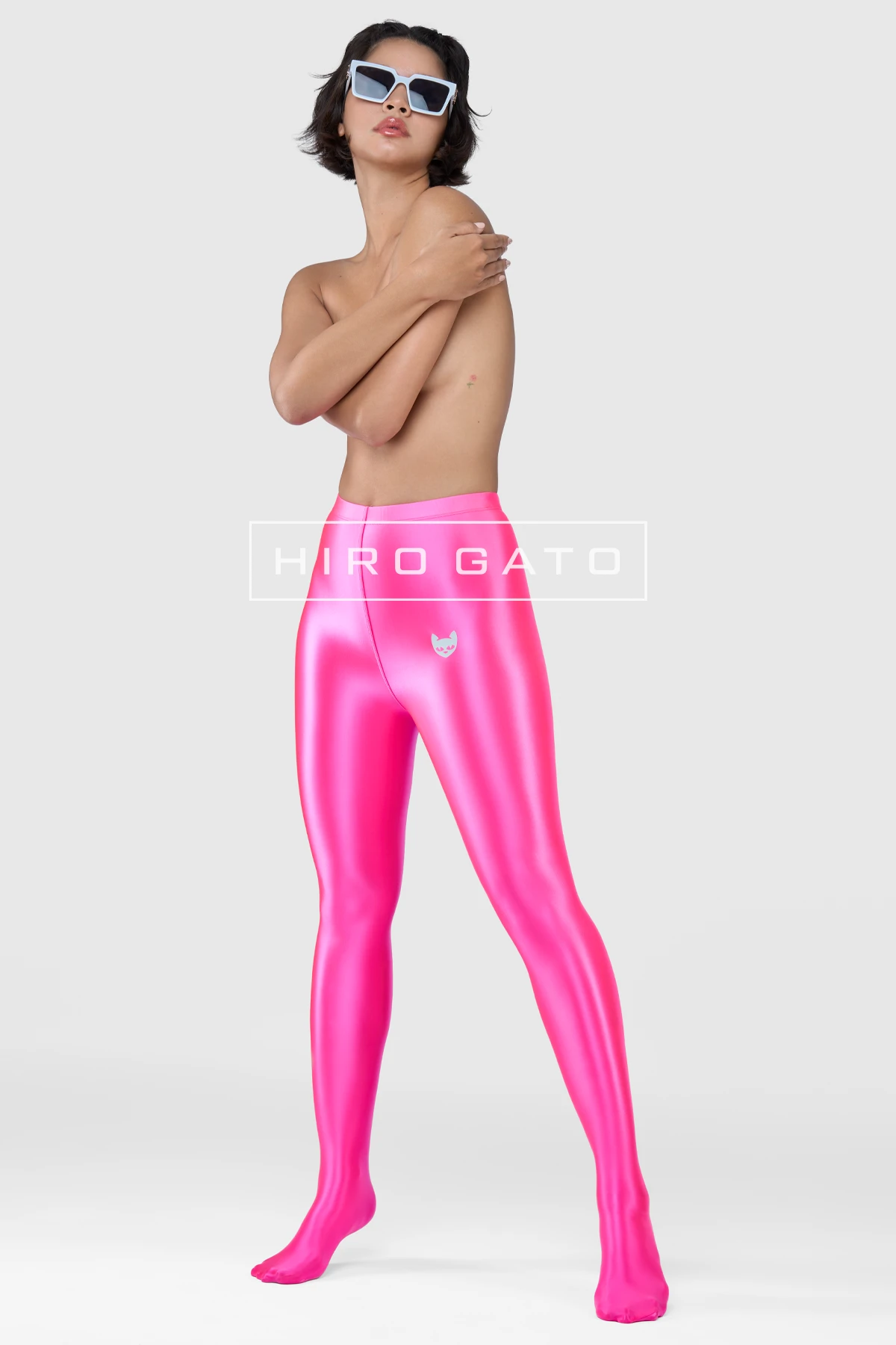 Satin Spandex Leggings  UV Pink view 7