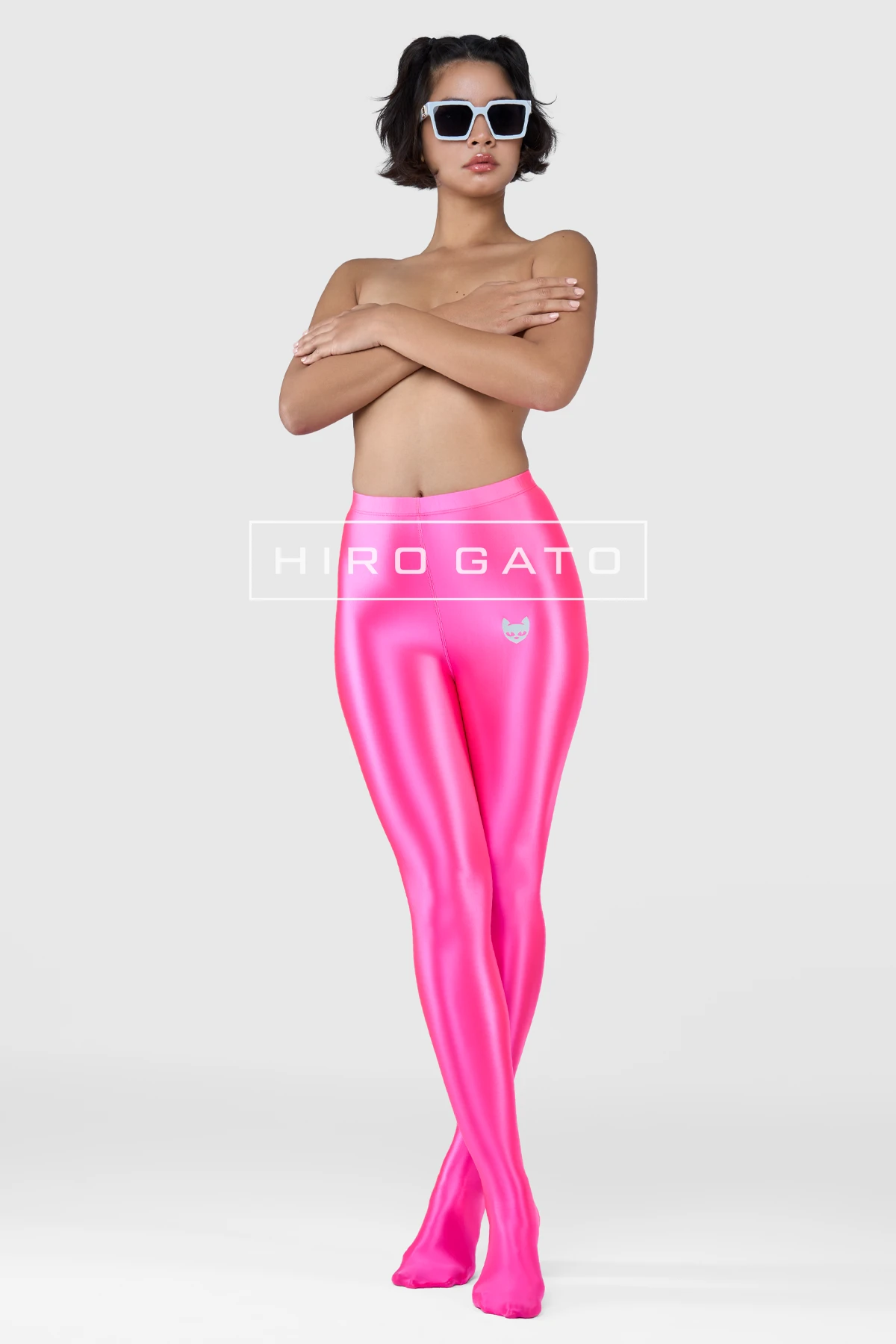 Satin Spandex Leggings  UV Pink view 6