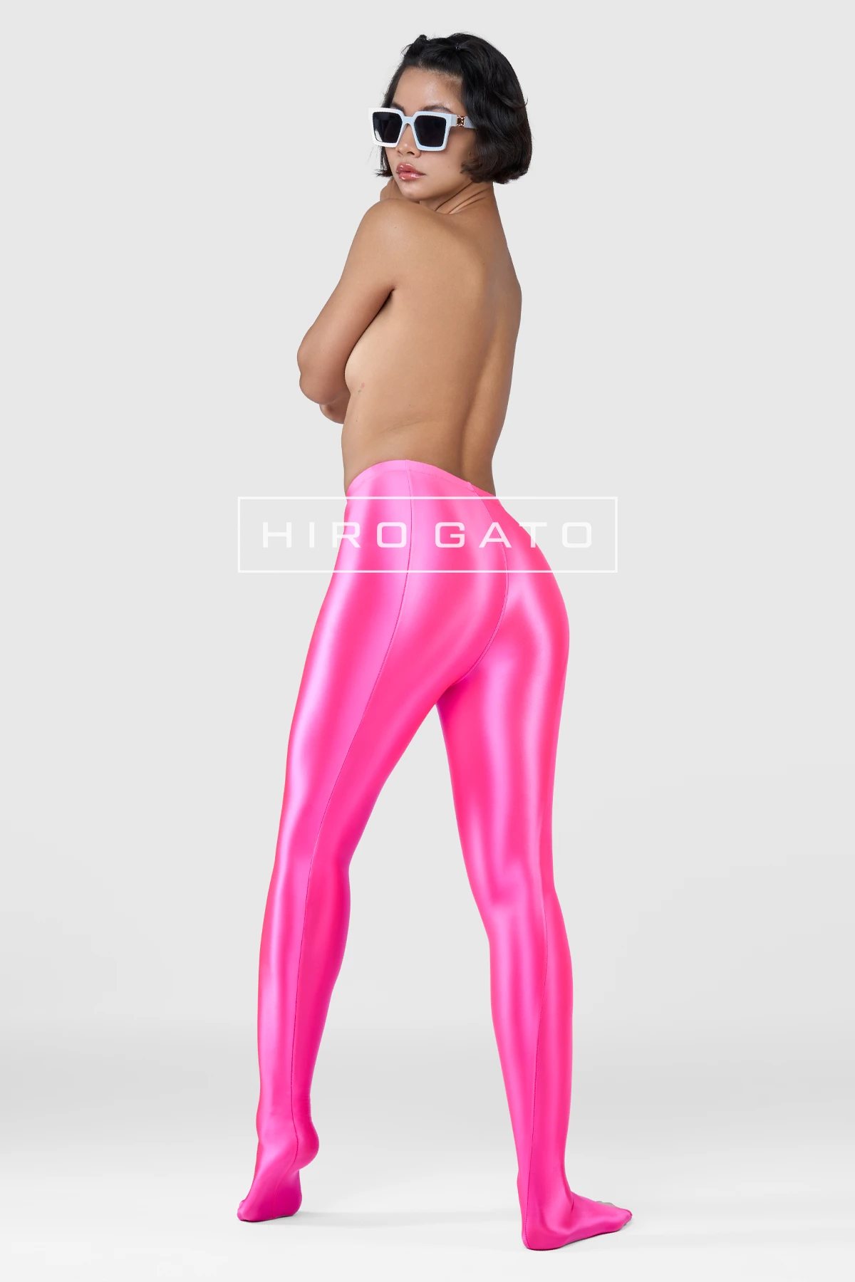 Satin Spandex Leggings  UV Pink view 4