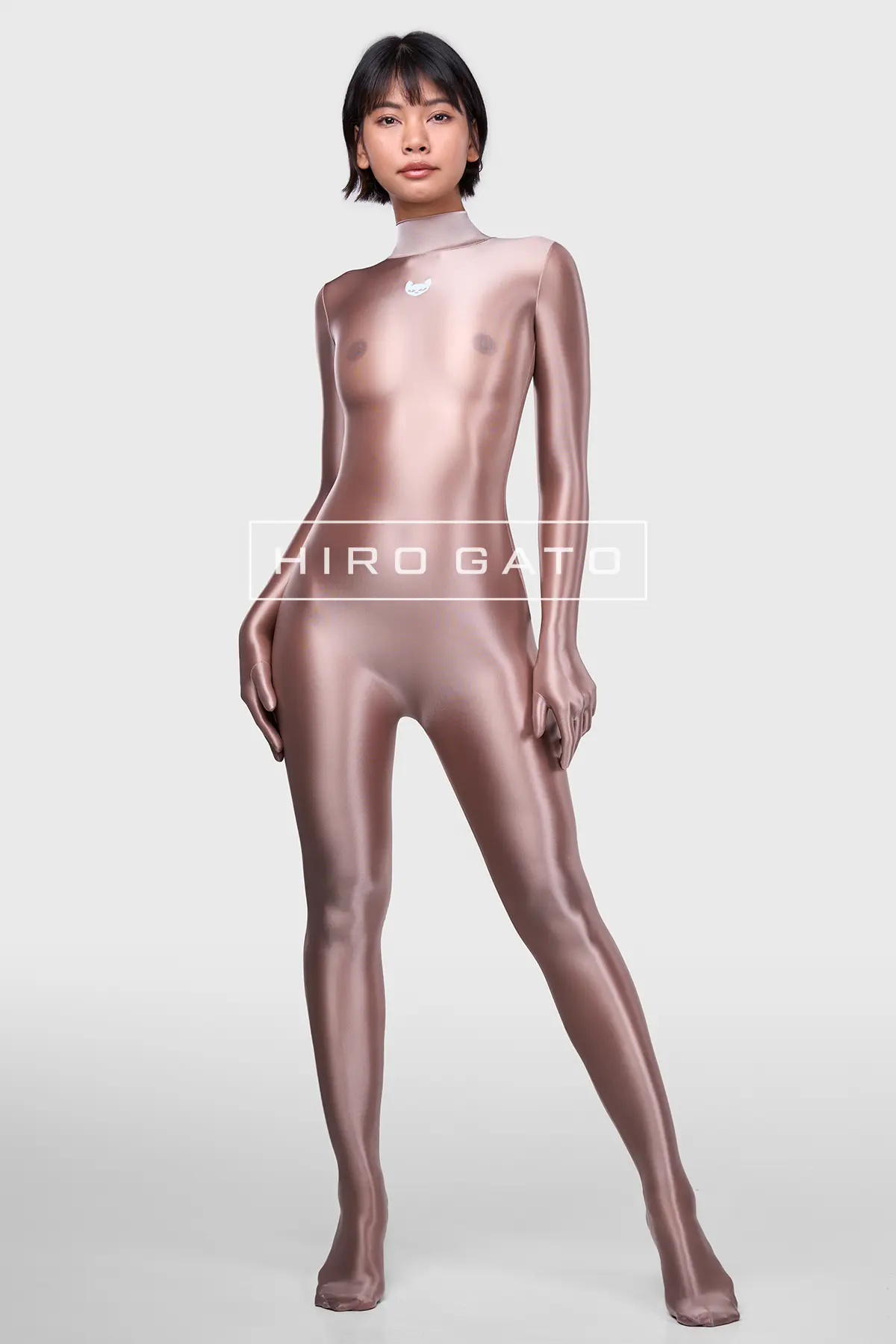 Sheer Nylon Catsuit  Skincolor