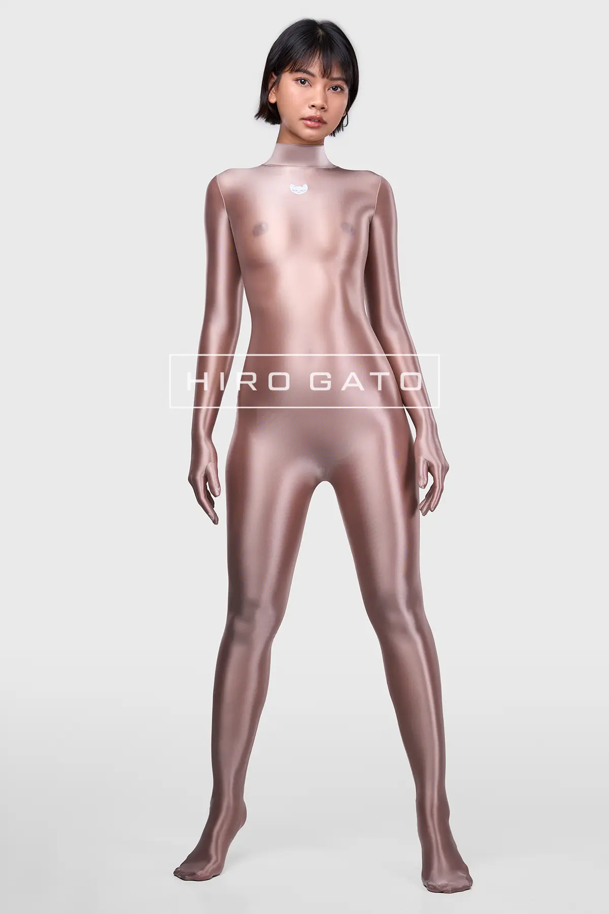 Sheer Nylon Catsuit  Skincolor view 2