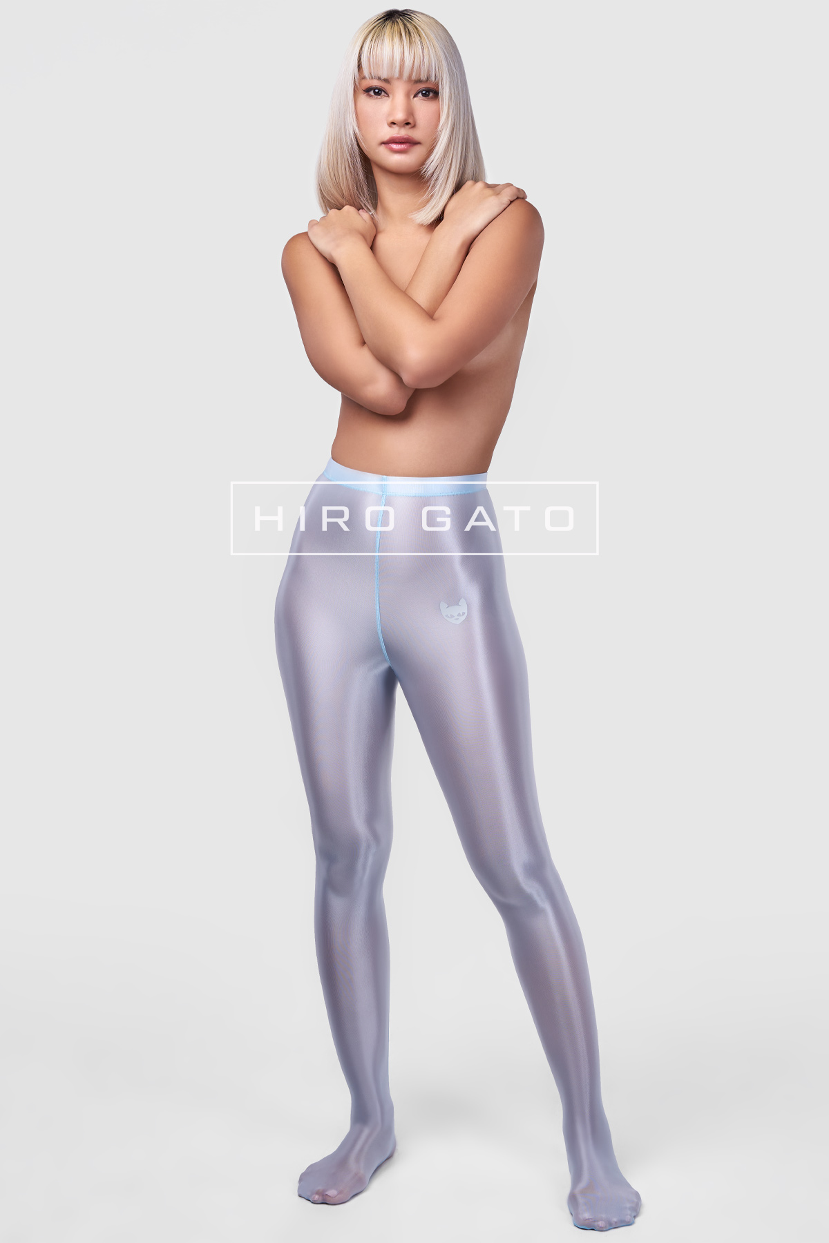 Sheer Nylon Leggings  Baby Blue
