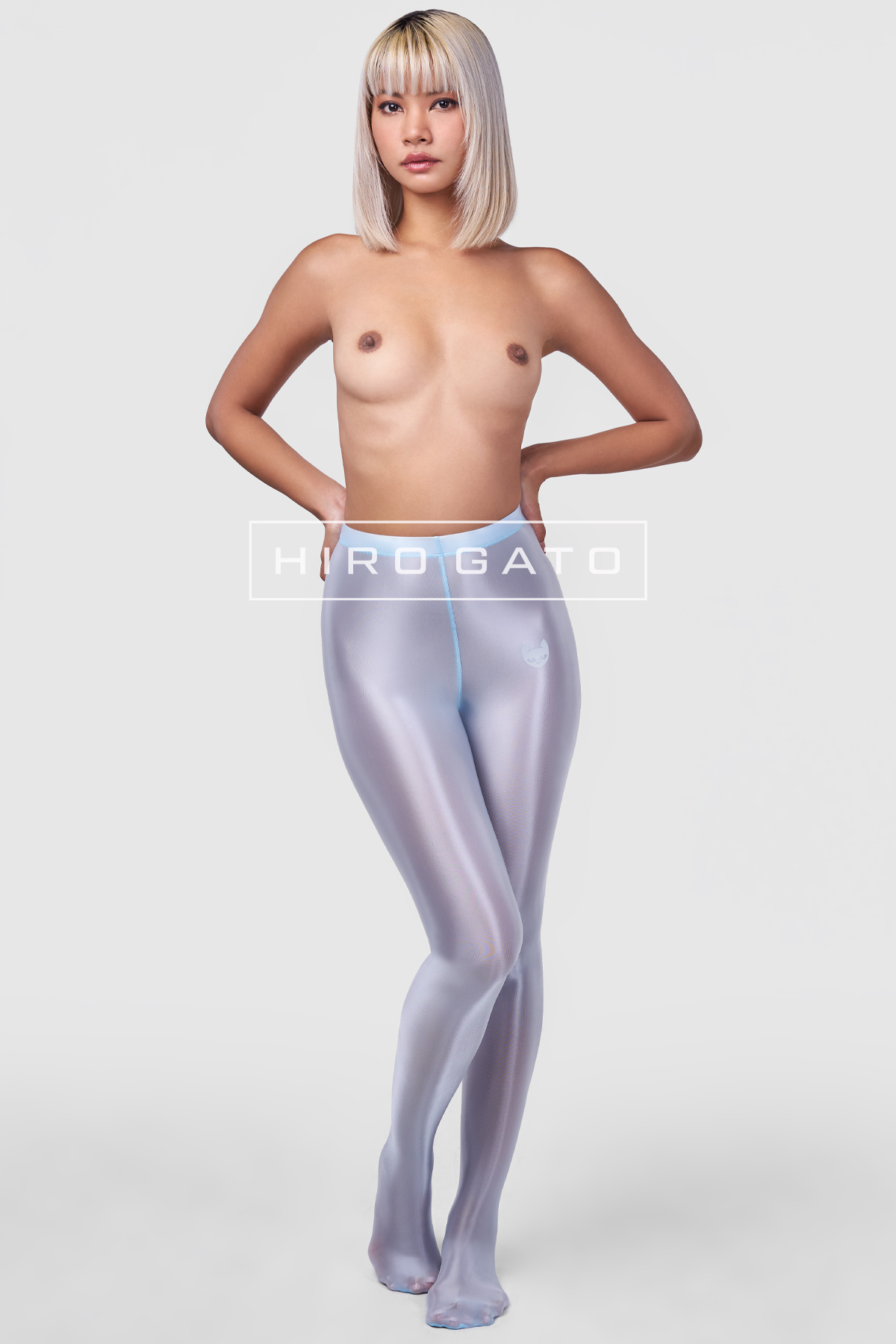 Sheer Nylon Leggings  Baby Blue view 3