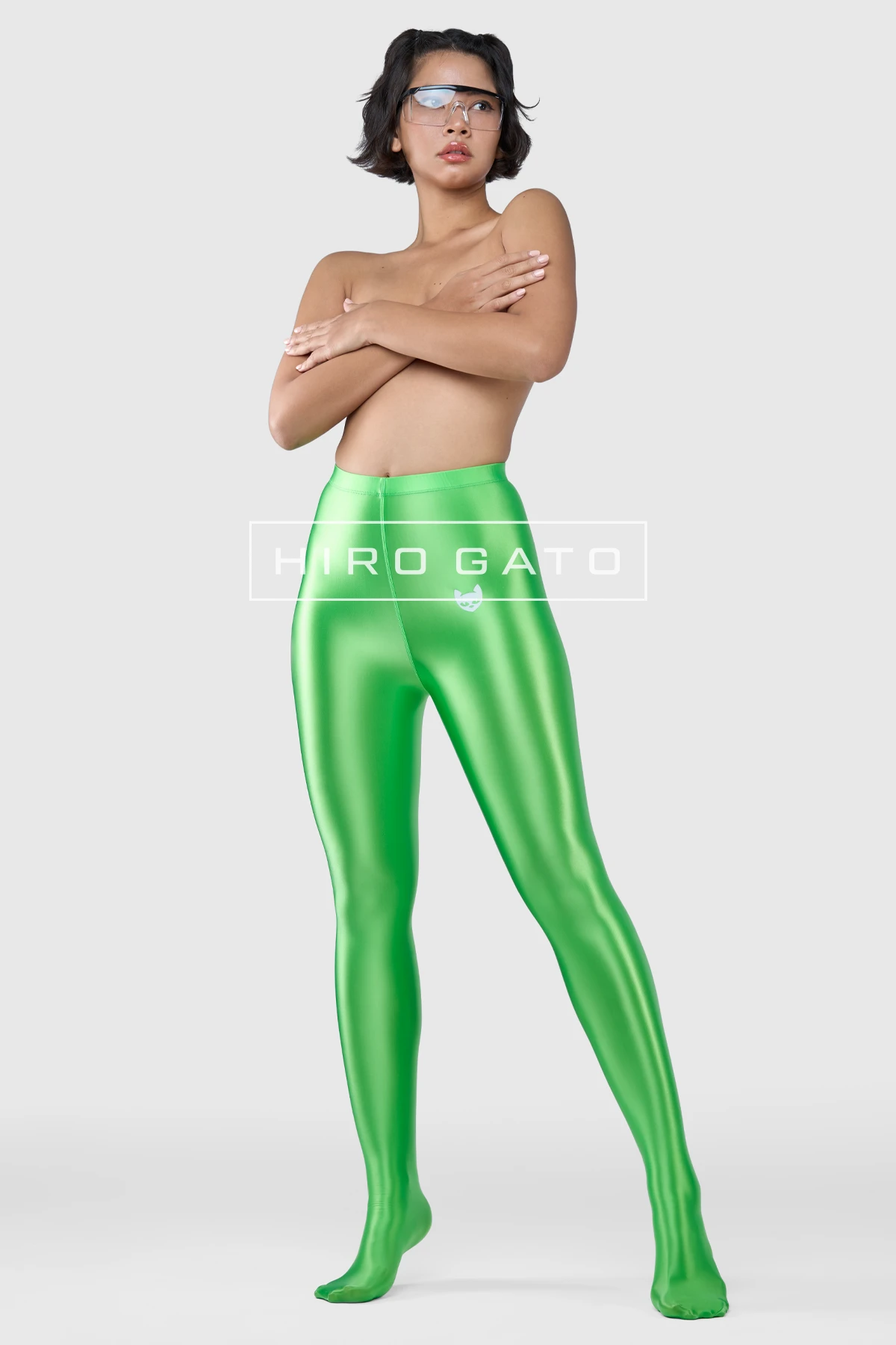 Satin Spandex Leggings  UV Green view 6