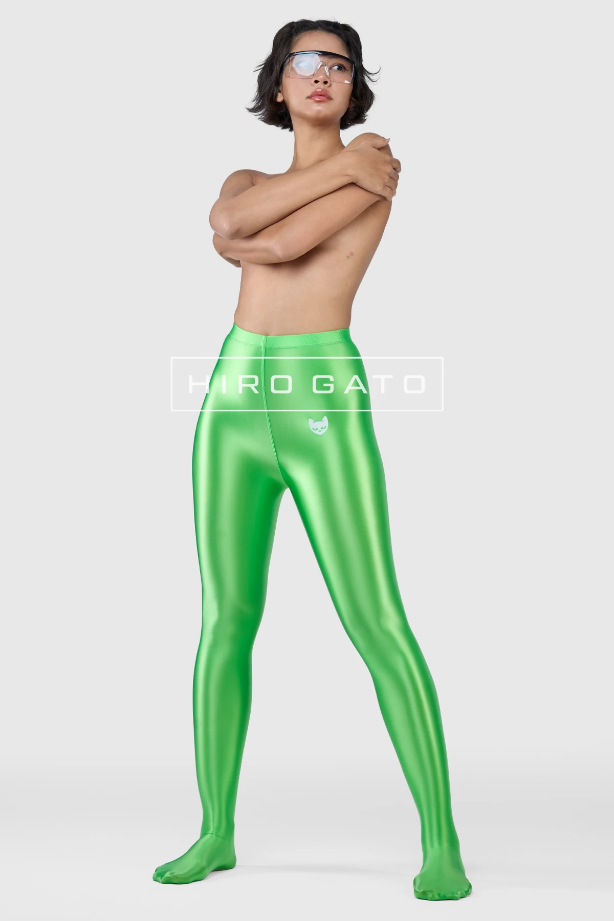 Satin Spandex Leggings  UV Green view 5