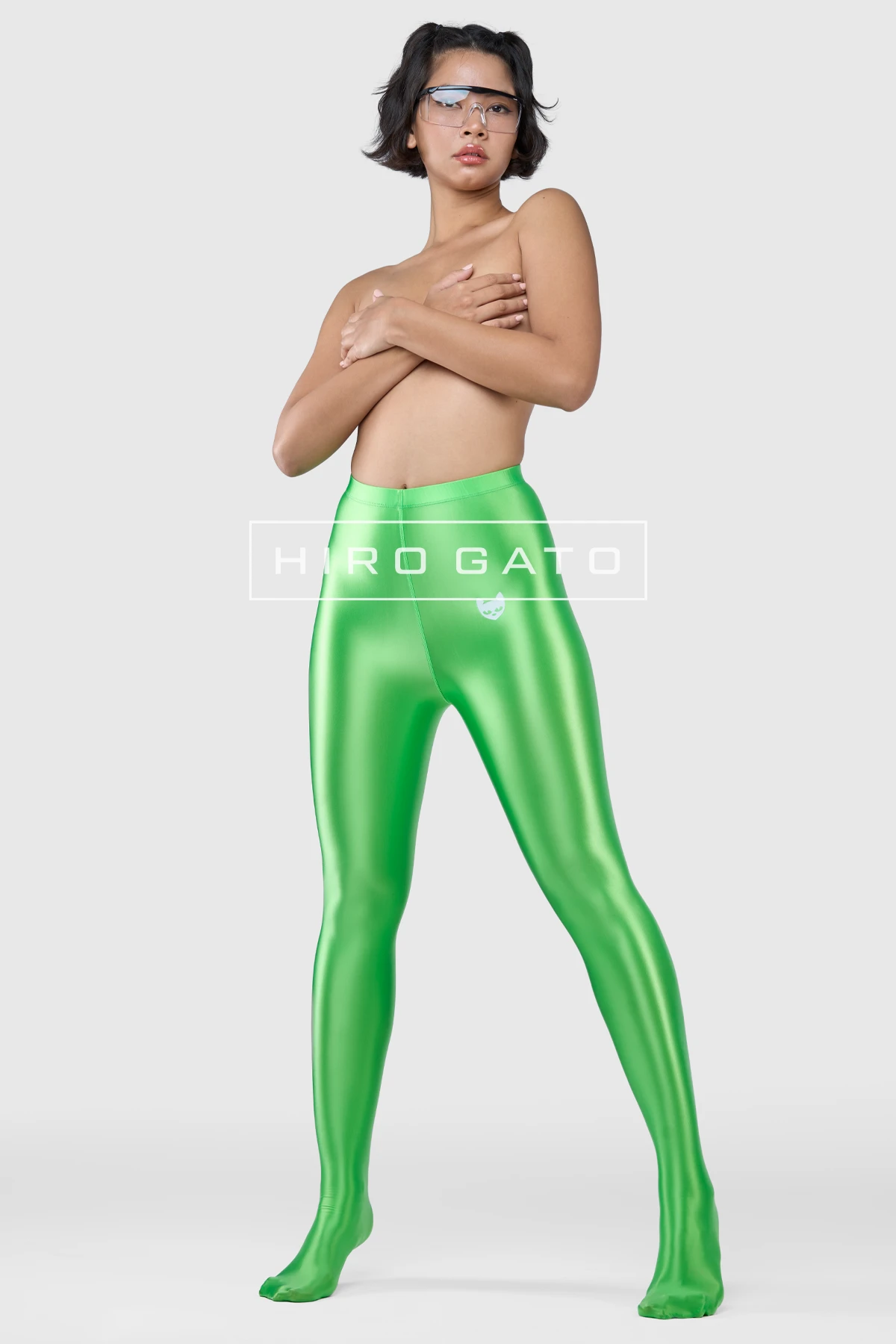 Satin Spandex Leggings  UV Green view 4
