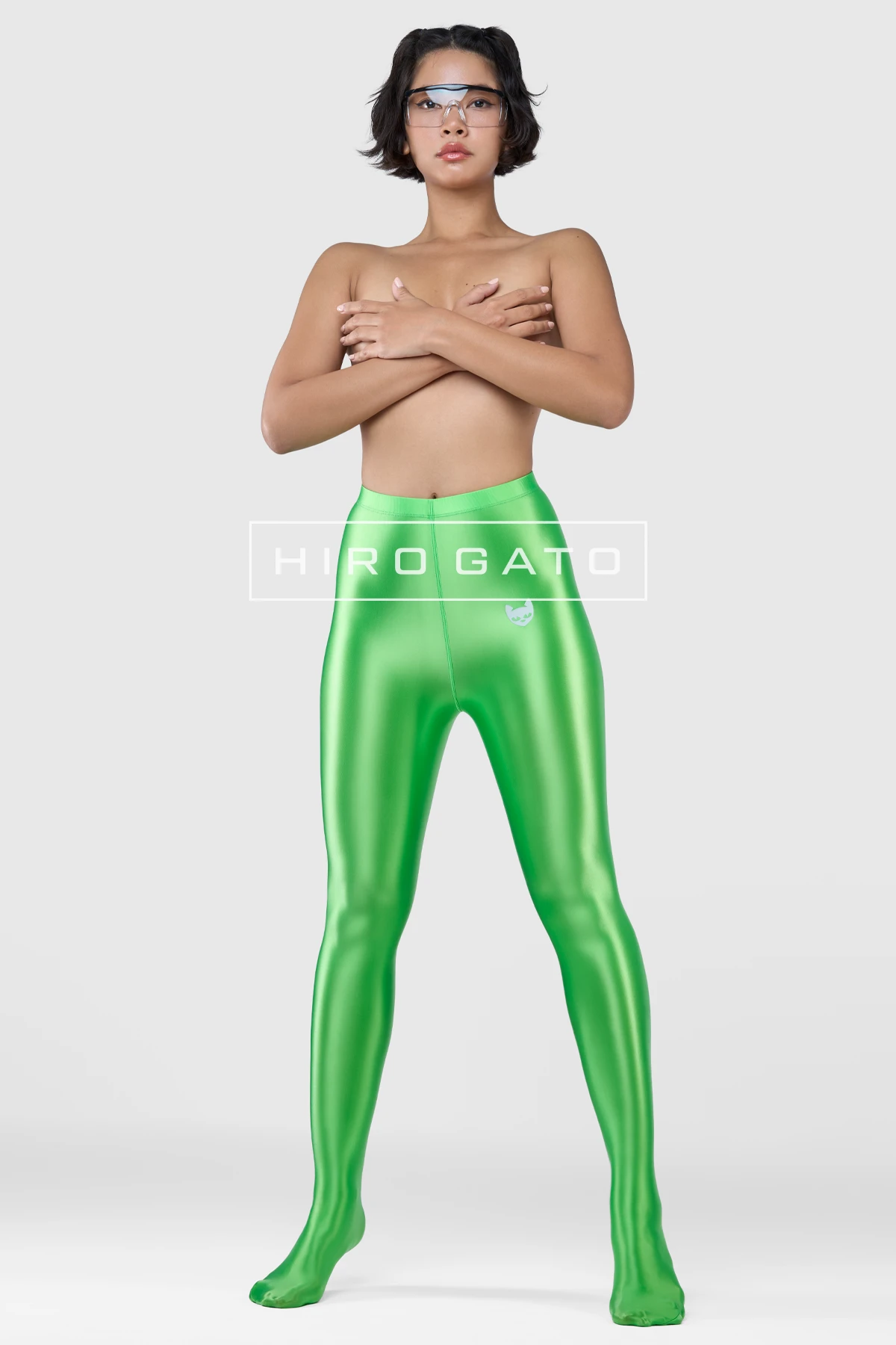 Satin Spandex Leggings  UV Green view 3