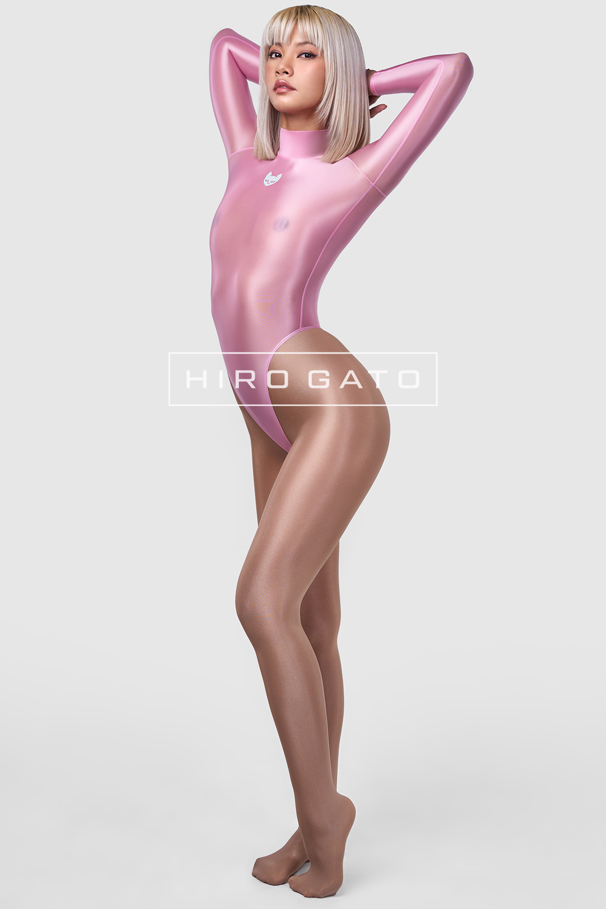 Sheer Nylon Leotard  Light Pink view 5