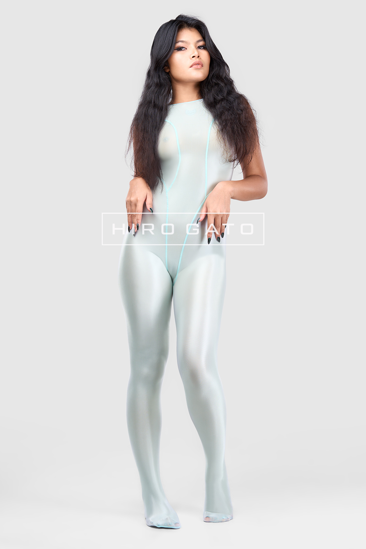 Sheer Nylon Unitard  Mint Green view 3