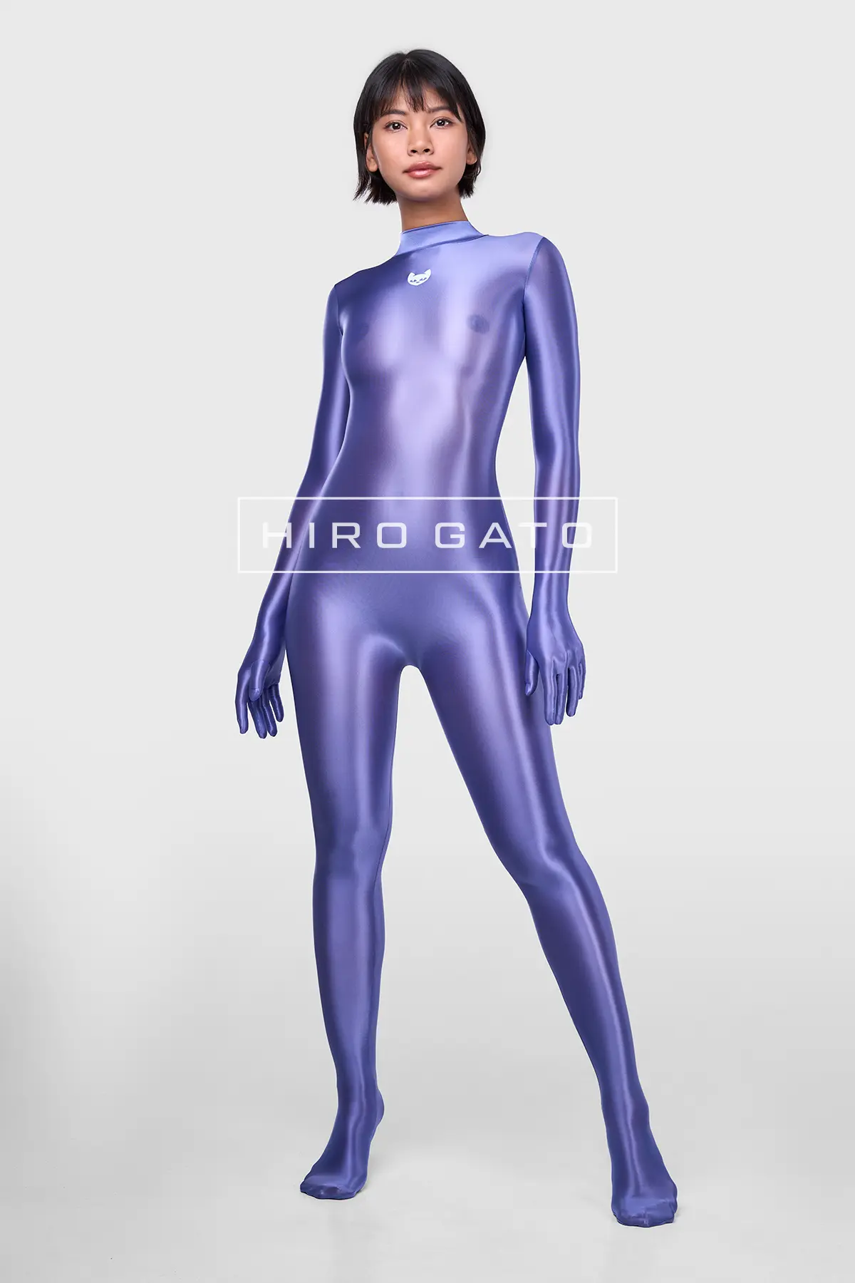 Sheer Nylon Catsuit  Baja Blue